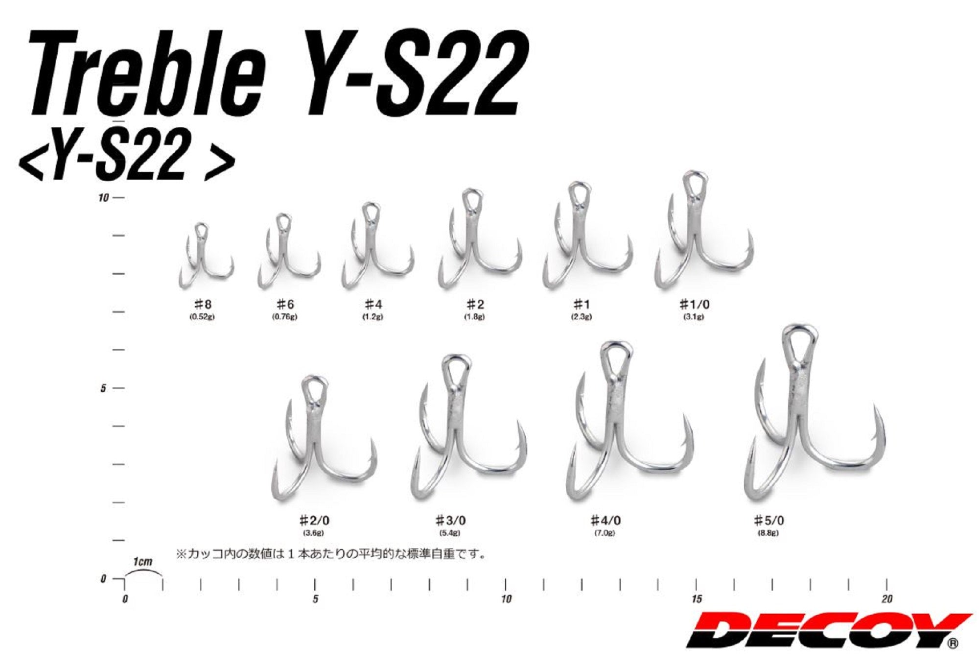 Decoy Y-S22 Treble Hook Size 4 (8674)