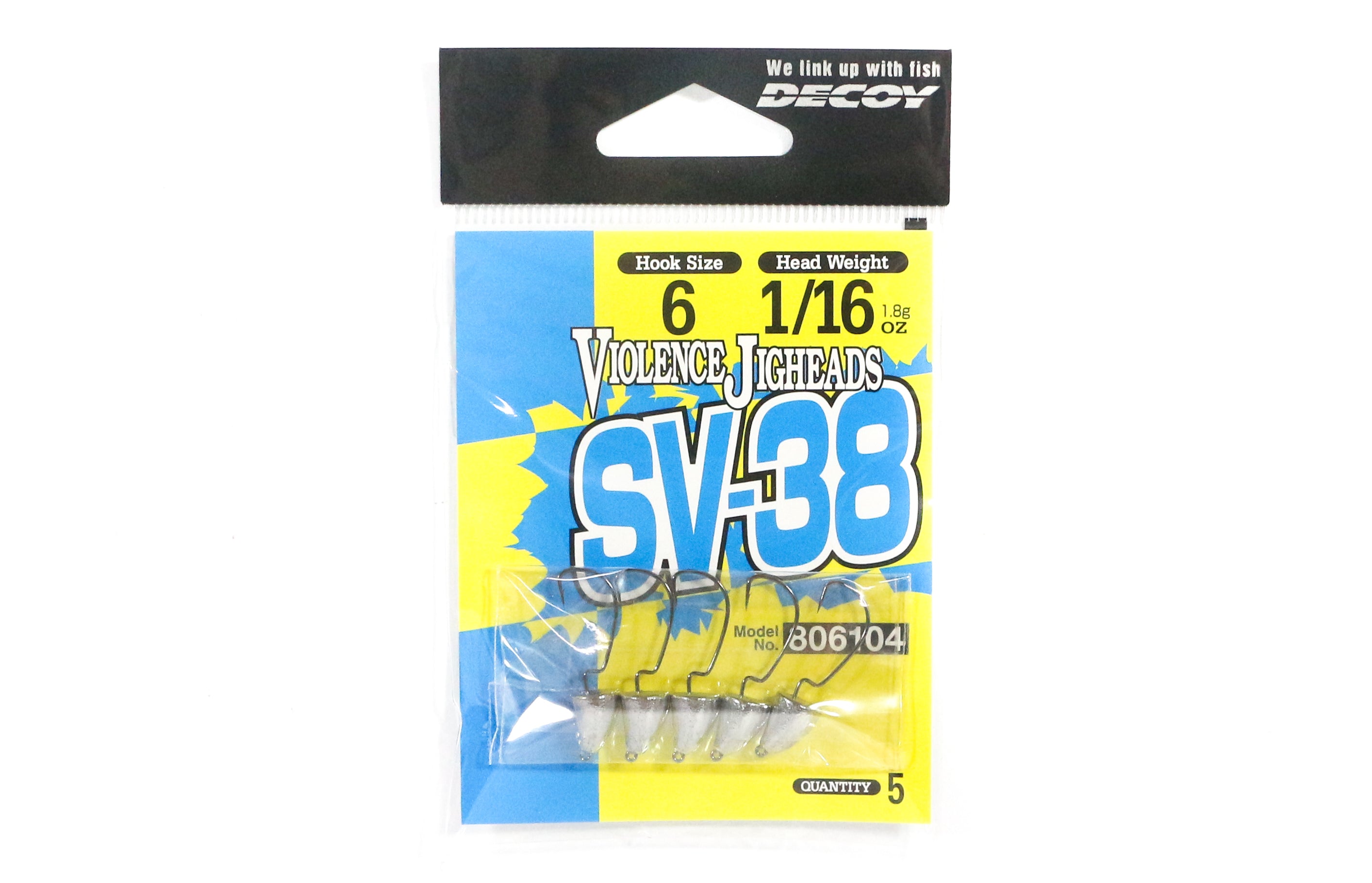 Decoy SV-38 Jig Head Darting Violence Hook Size 6 , 1/16 oz (6104)