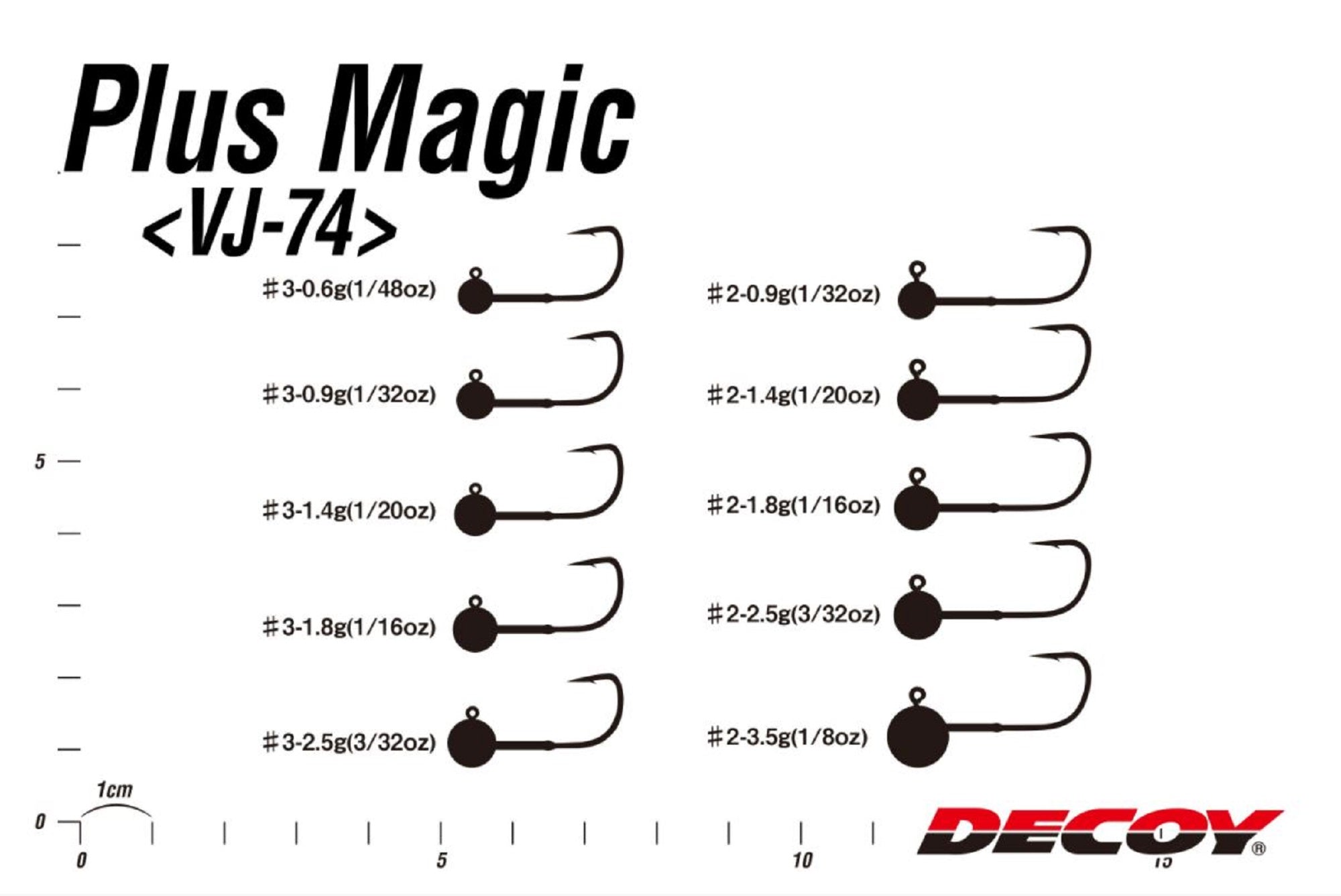 Decoy VJ-74 Jig Head Plus Magic Hook Size 3 , 1/16 oz (0491)