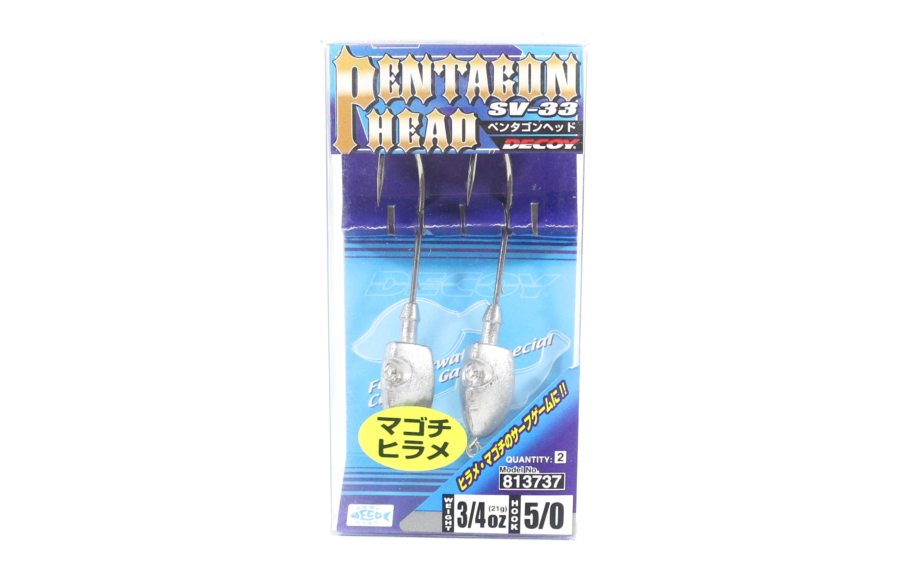 Decoy SV-33 Jig Head Pentagon Head Size 5/0 , 3/4 oz (3737)