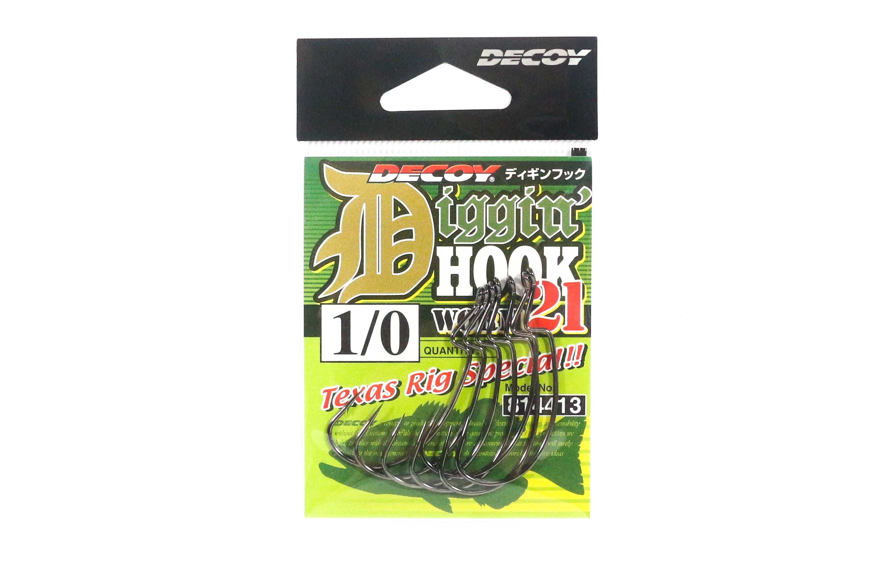 Decoy Worm 21 Diggin Hook Texas Rig Special Hooks Size 1/0 (4413)