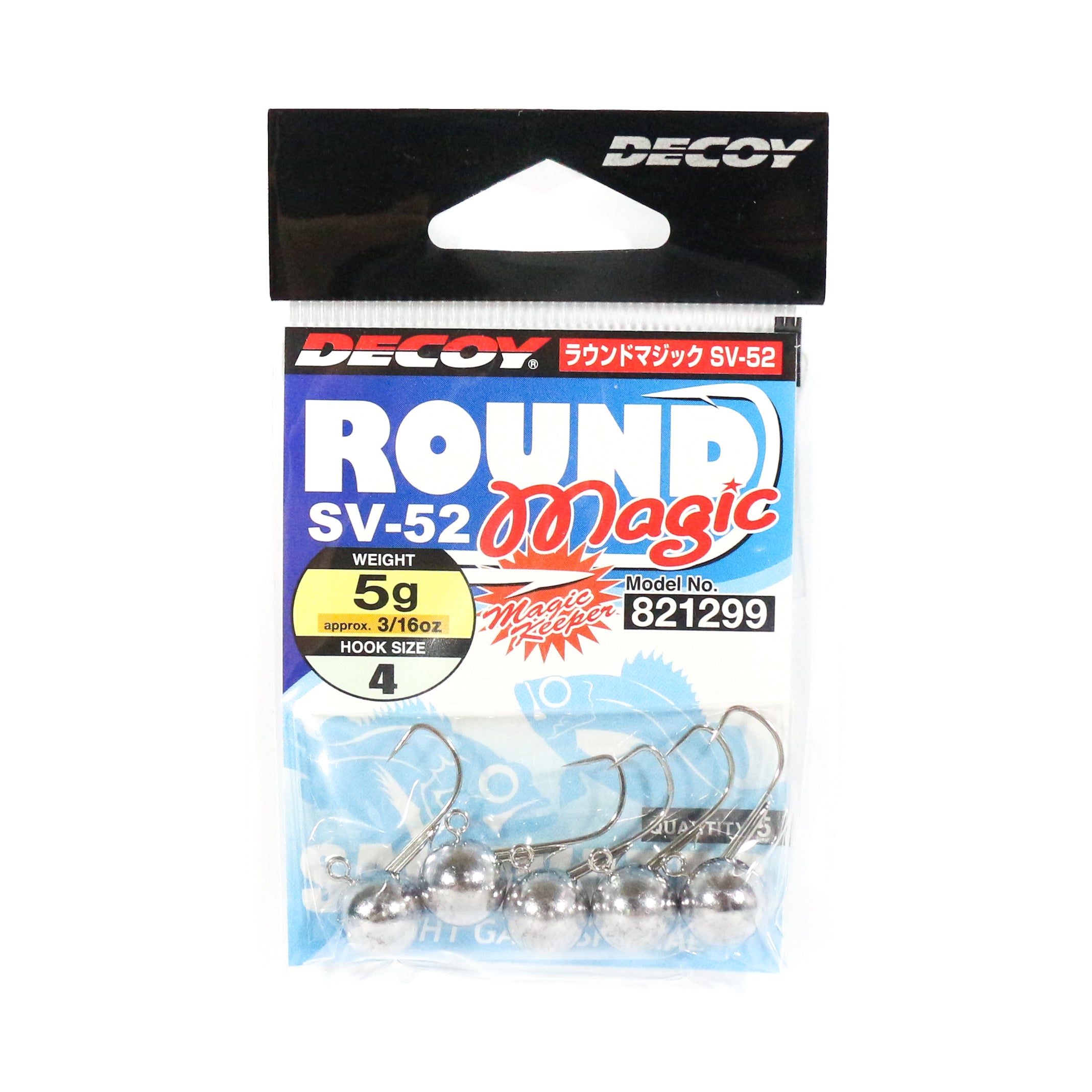 Decoy SV-52 Jig Head Round Magic Size 4 , 3/16 oz (1299)