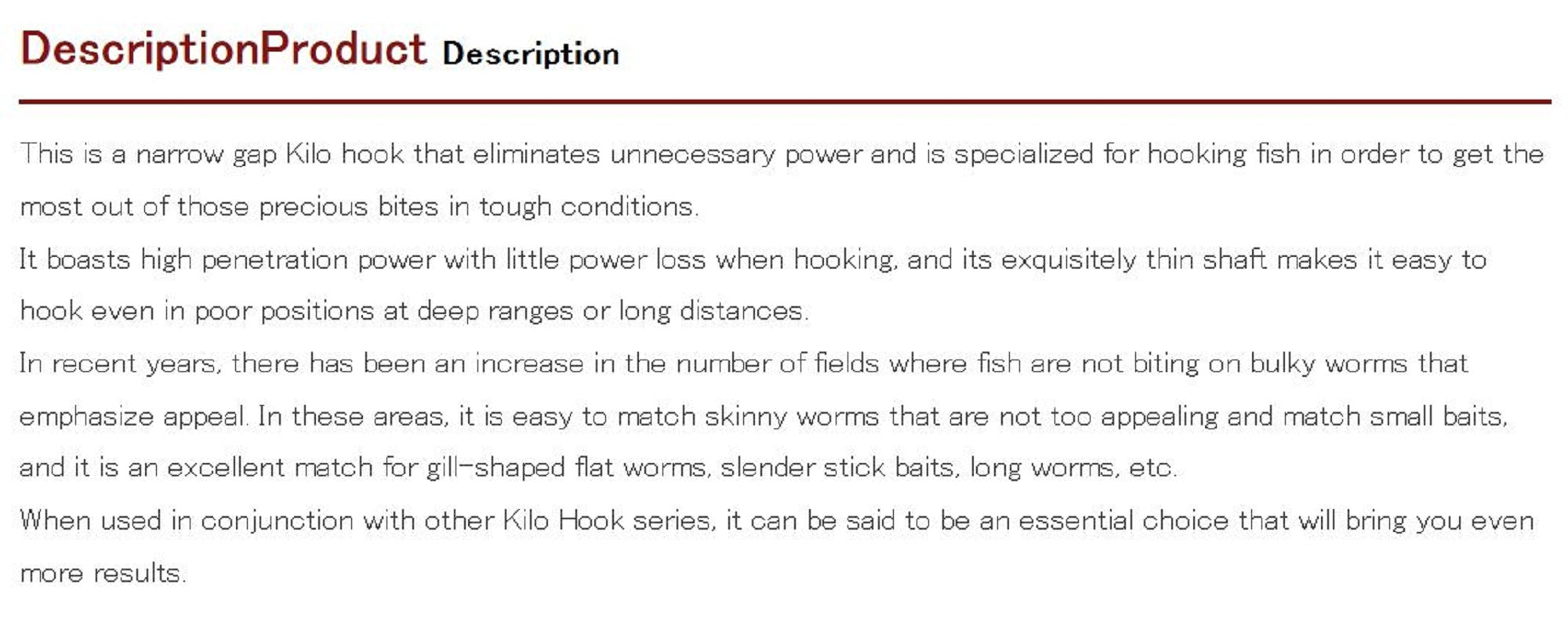Decoy Worm 37KG Narrow Gap Worm Hooks Size 5/0 (3032)