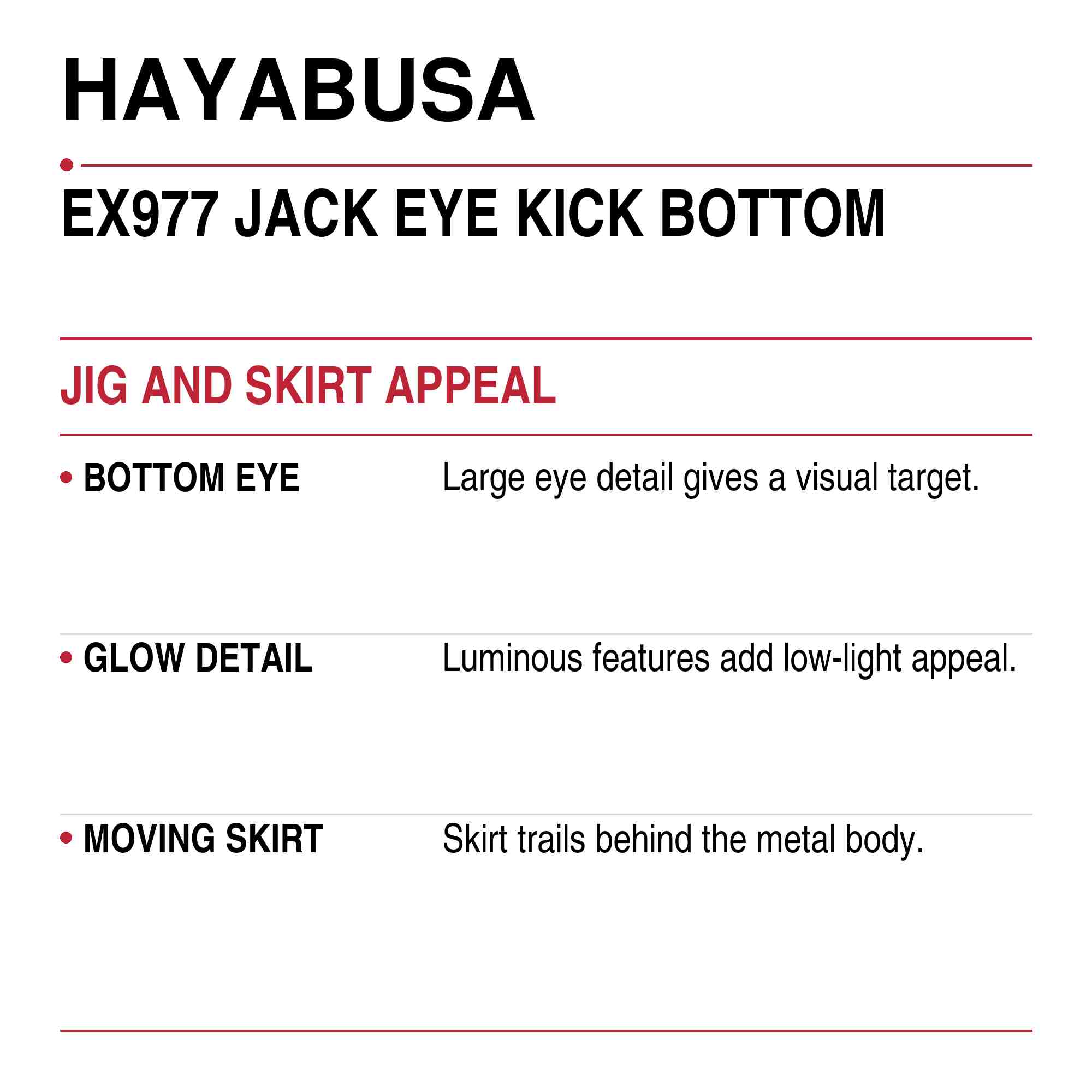 Hayabusa EX977 Inchiku Jig Jackeye Kick Bottom 100 grams 01 (6238)