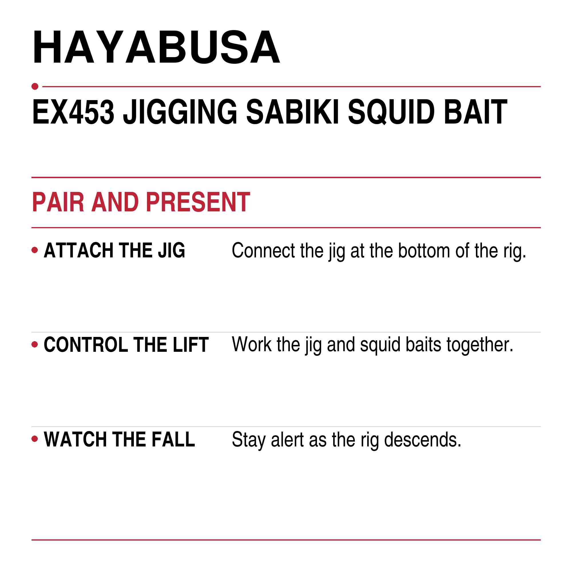 Hayabusa EX453 Sabiki Jigging Sabiki Squid Bait Size L-1 (1549)