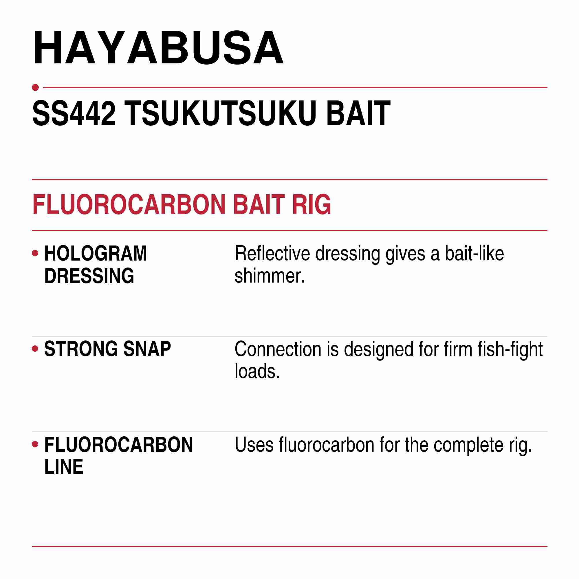 Hayabusa SS442 Sabiki Tsukutsuku Bait Size 11 14lb (2121)