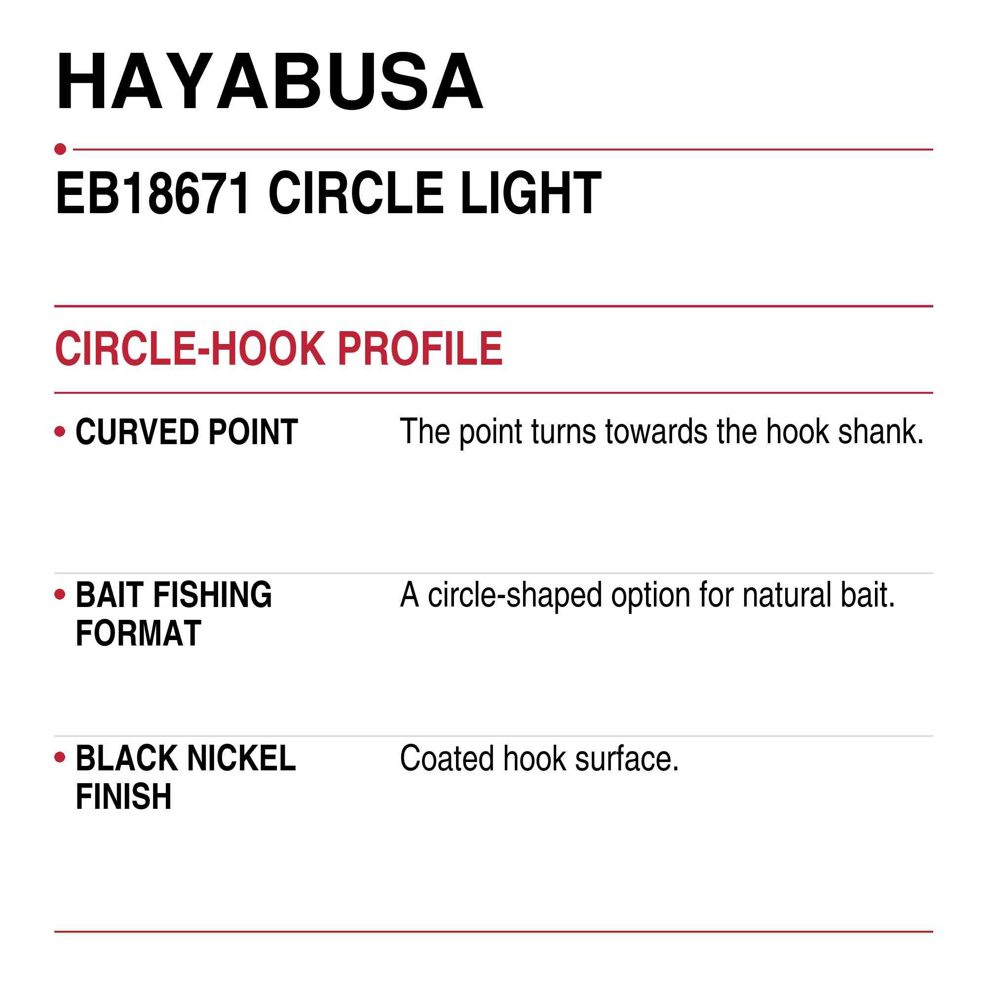 Hayabusa EB18671 Circle Light Hook Size 3/0 (0443)