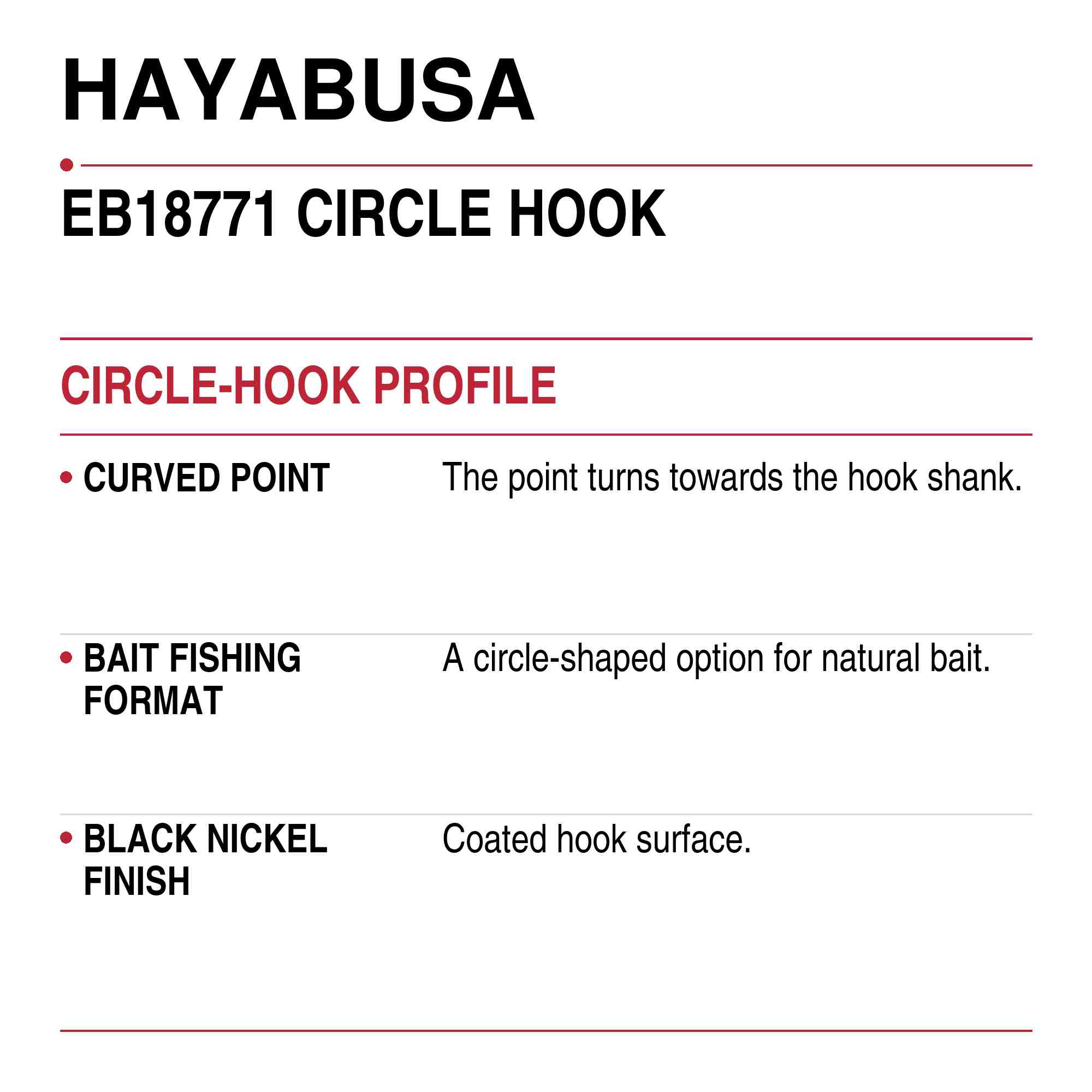 Hayabusa EB18771 Circle Hook Size 2/0 (0481)