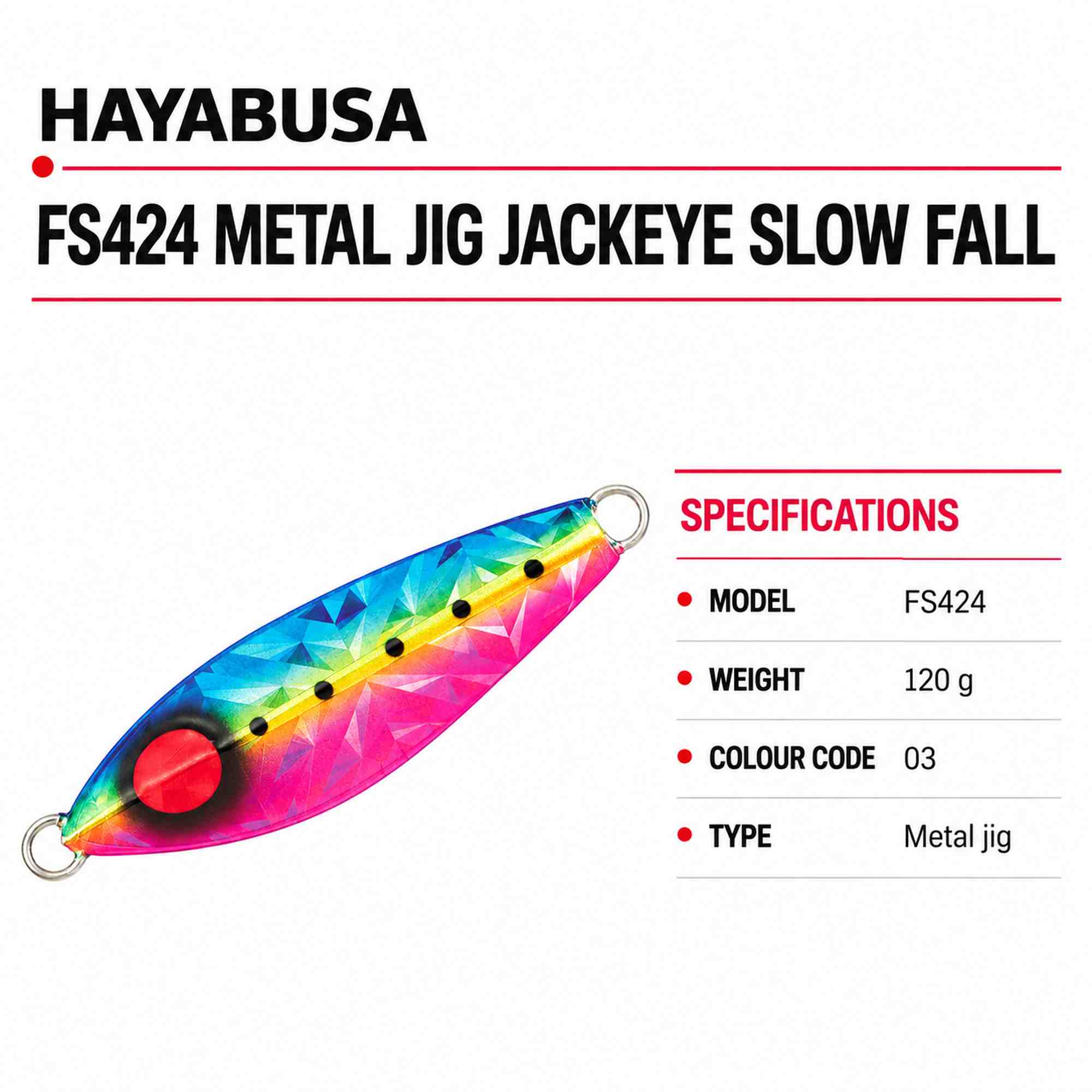 Hayabusa FS424 Metal Jig Jackeye Slow Fall 120 grams 03 (3096)