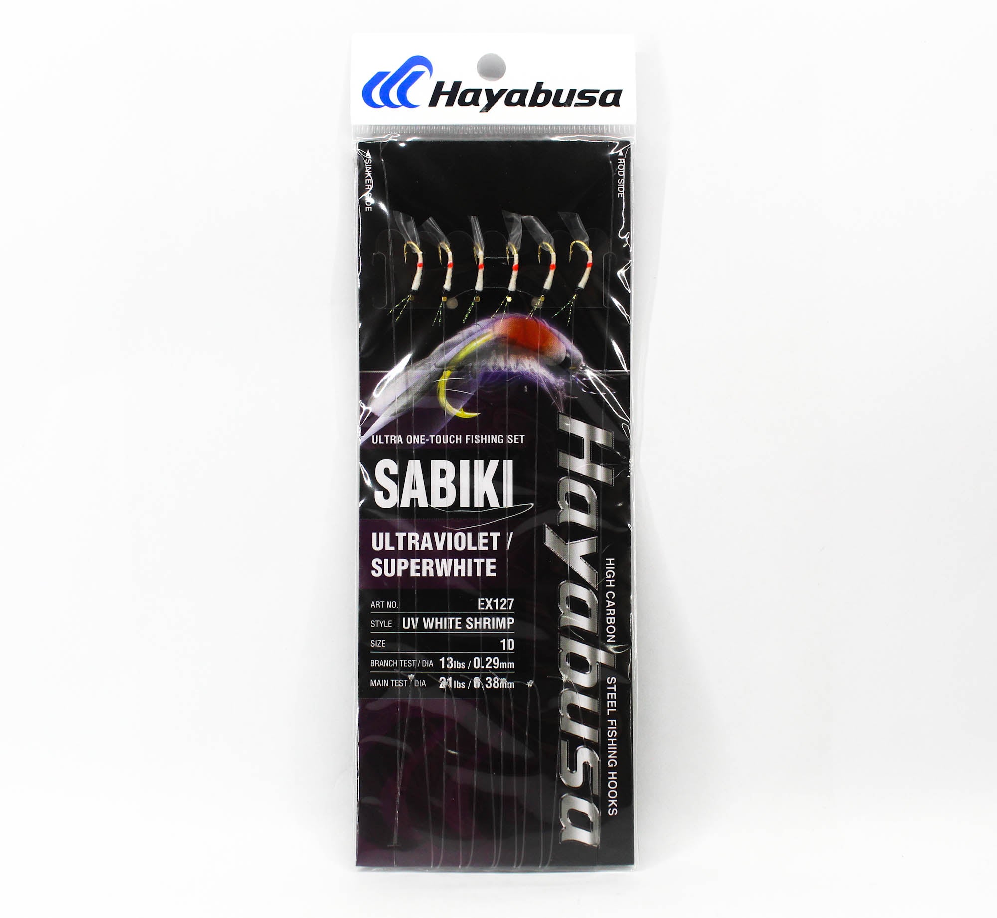 Hayabusa EX127 Sabiki UV White Shrimp Size 10 13lb (9002)