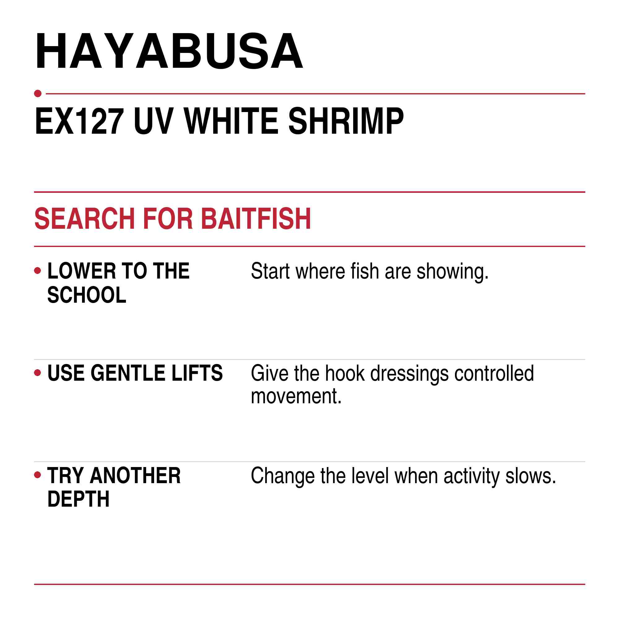 Hayabusa EX127 Sabiki UV White Shrimp Size 10 13lb (9002)