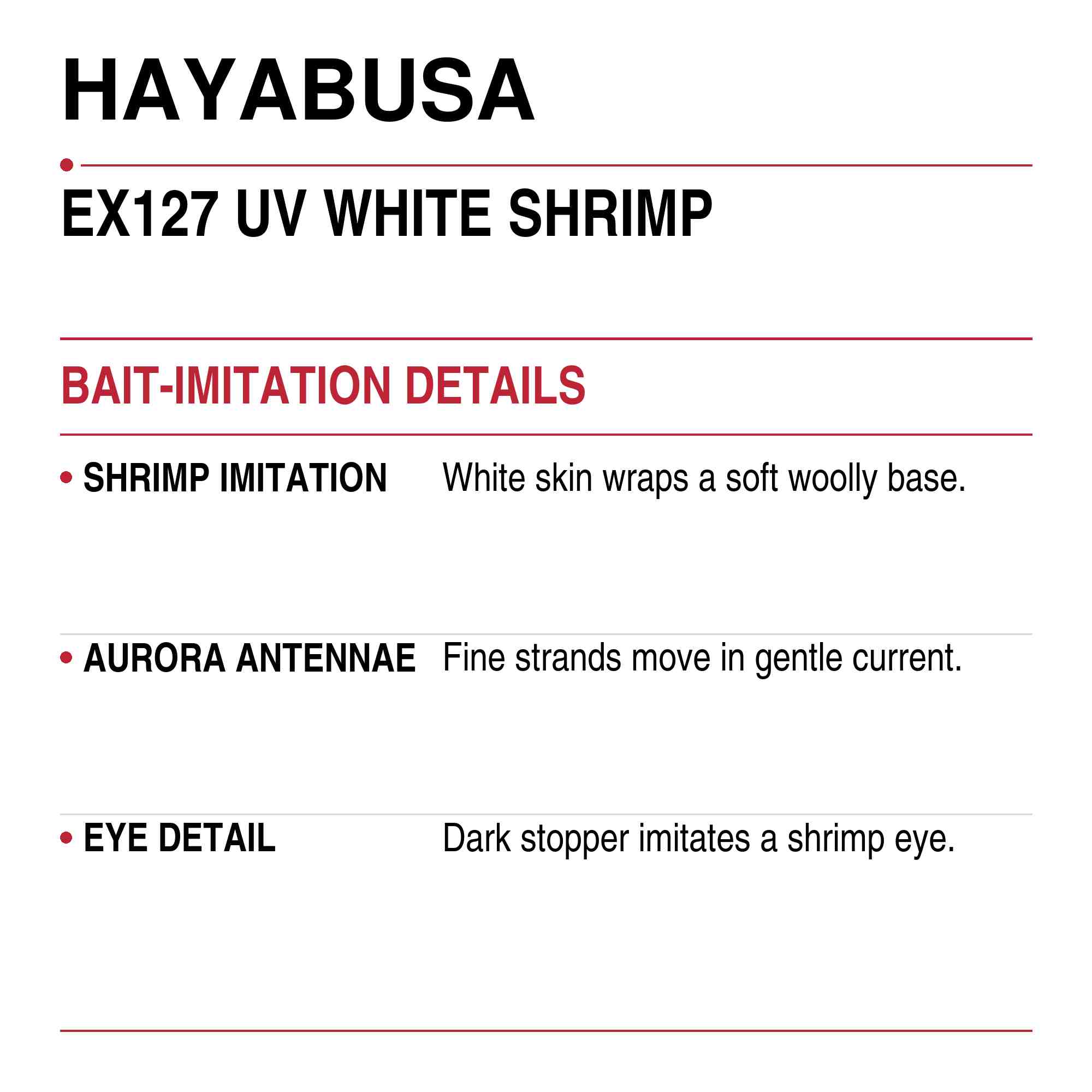 Hayabusa EX127 Sabiki UV White Shrimp Size 12 17lb (9019)