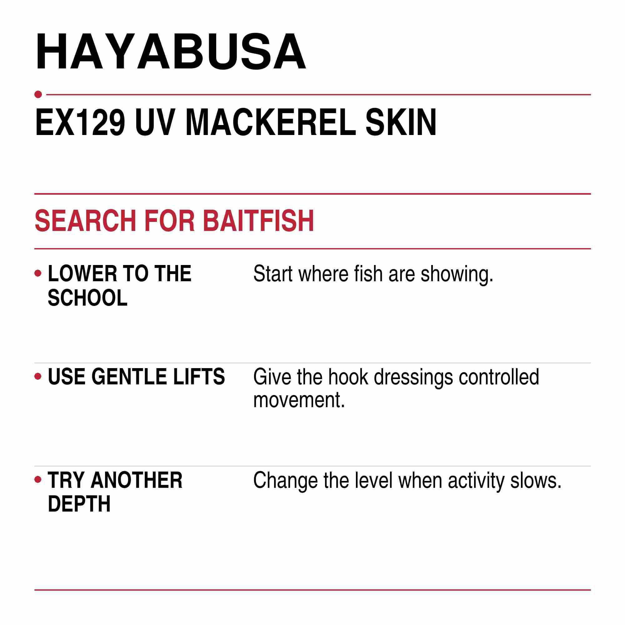 Hayabusa EX129 Sabiki UV Mackerel Skin Size 18 32lb (9149)