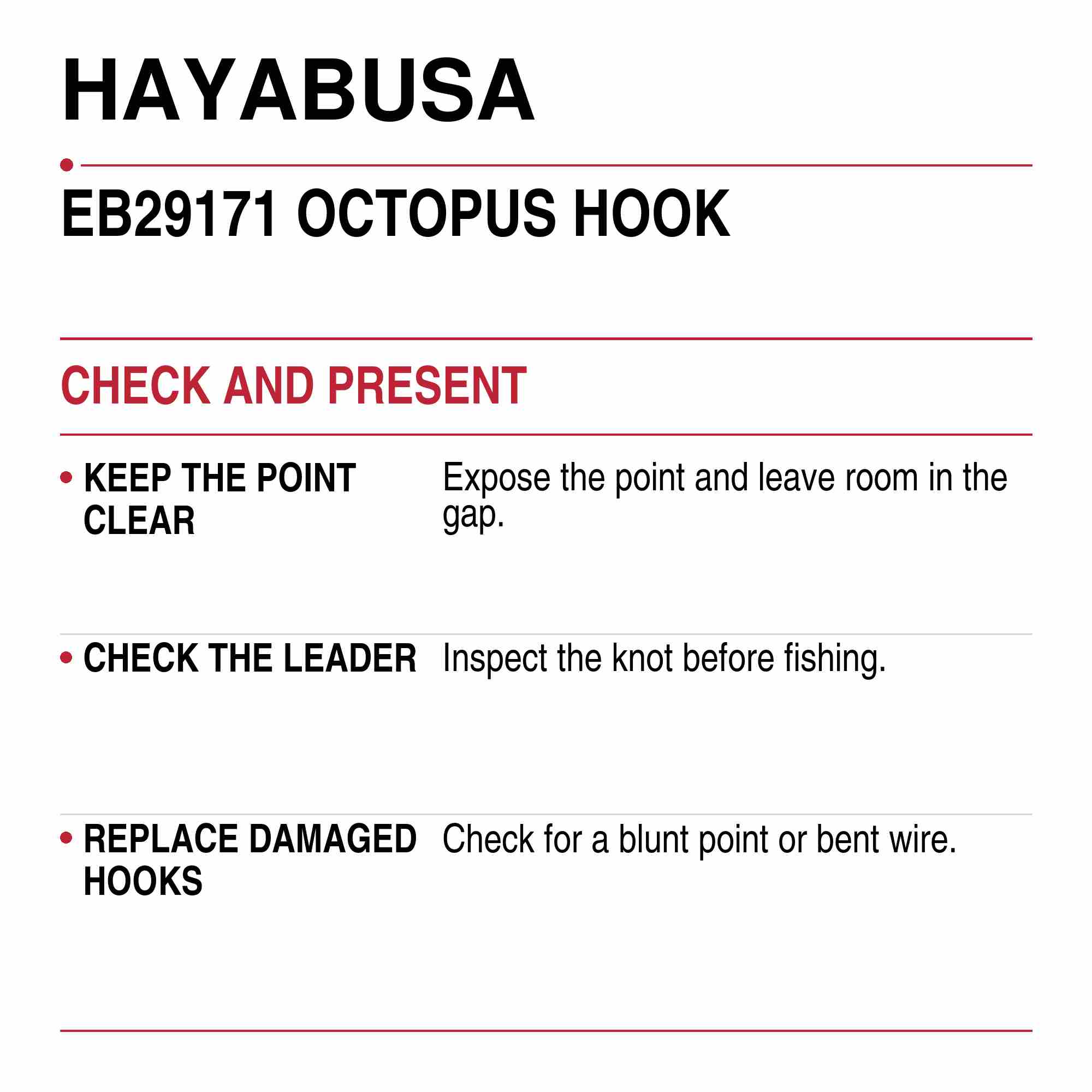 Hayabusa EB29171 Octopus Hook Small Pack Size 7/0 (0069)