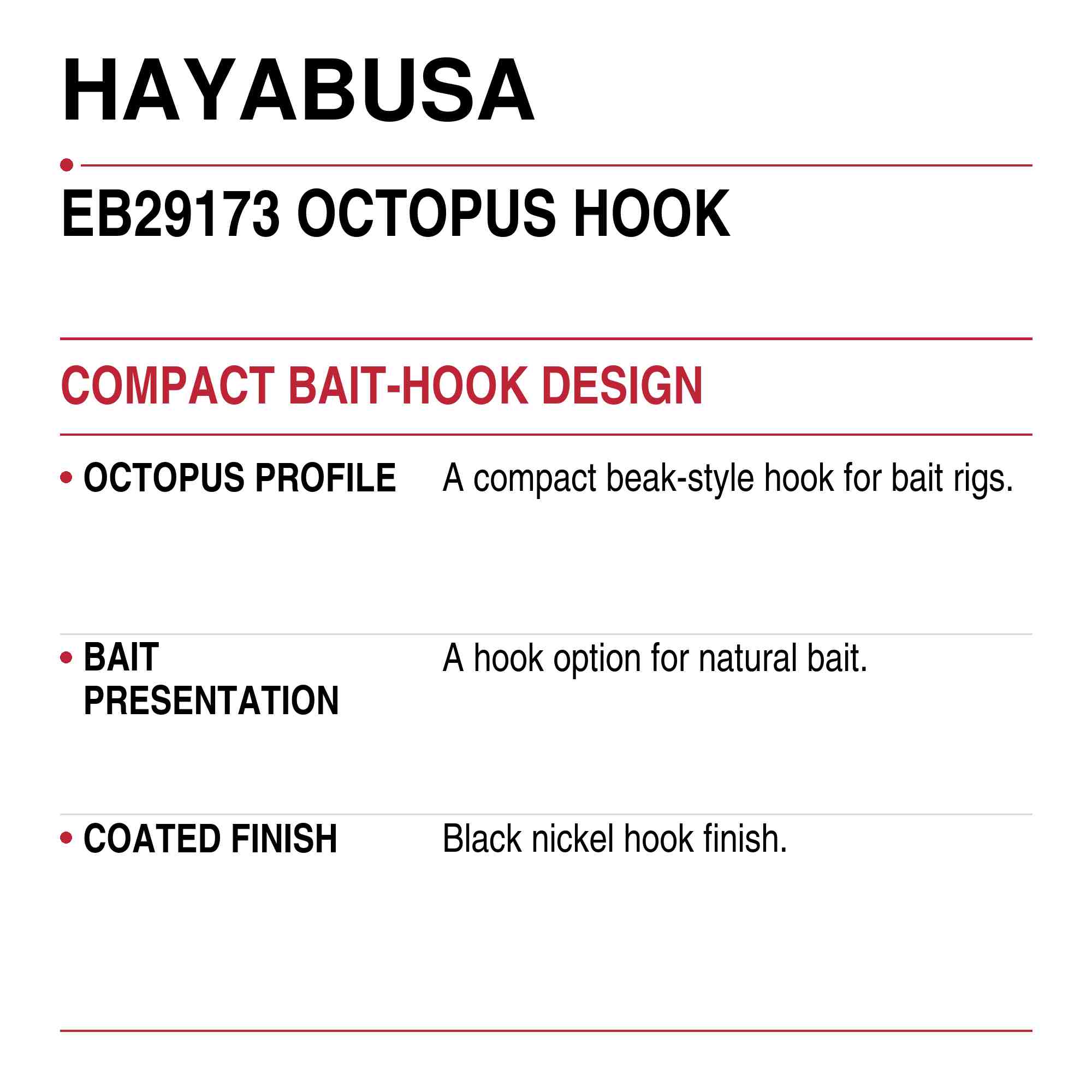 Hayabusa EB29173 Octopus Hook Bulk Pack Size 7/0 (0106)