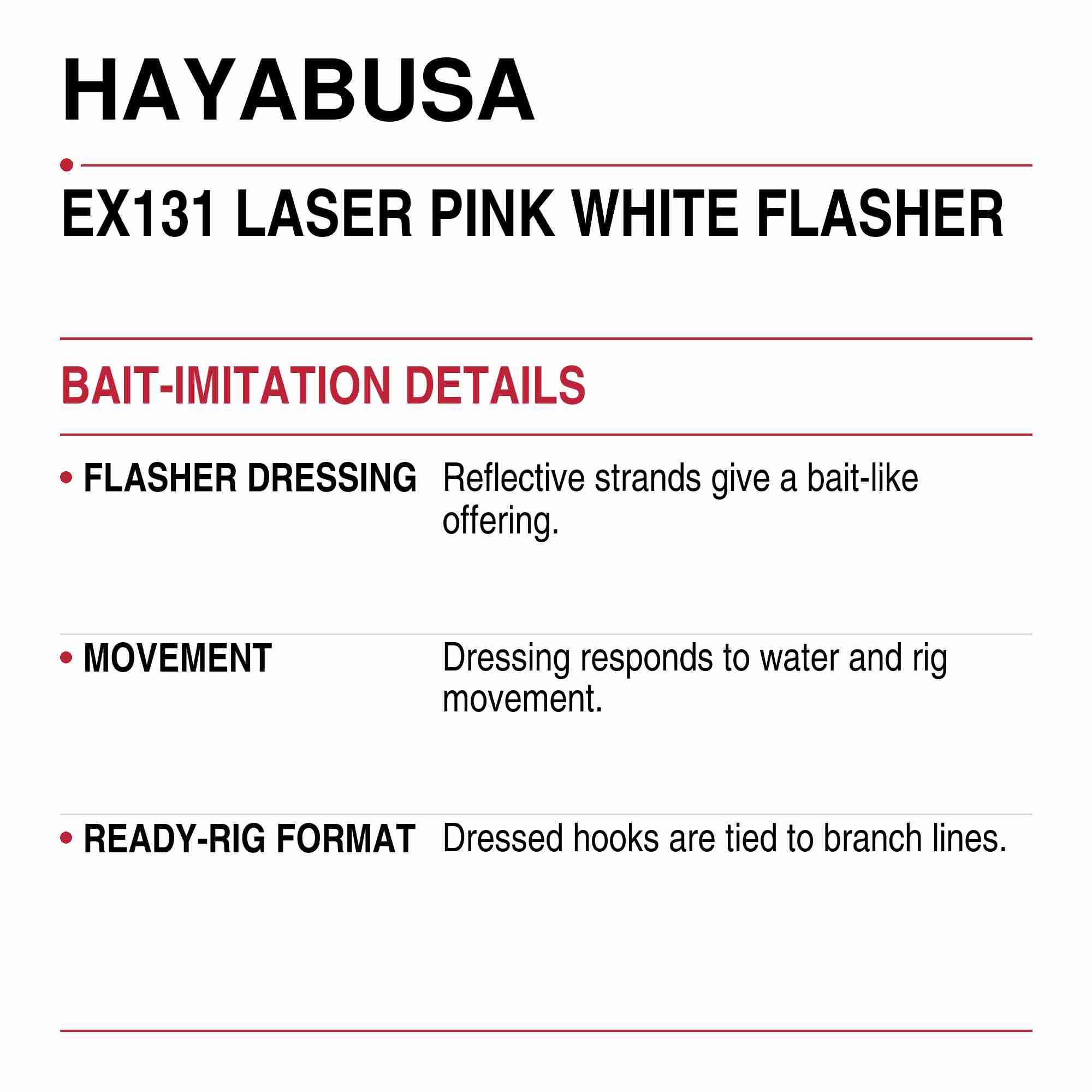 Hayabusa EX131 Sabiki Laser Pink White Size 14 24lb (1710)