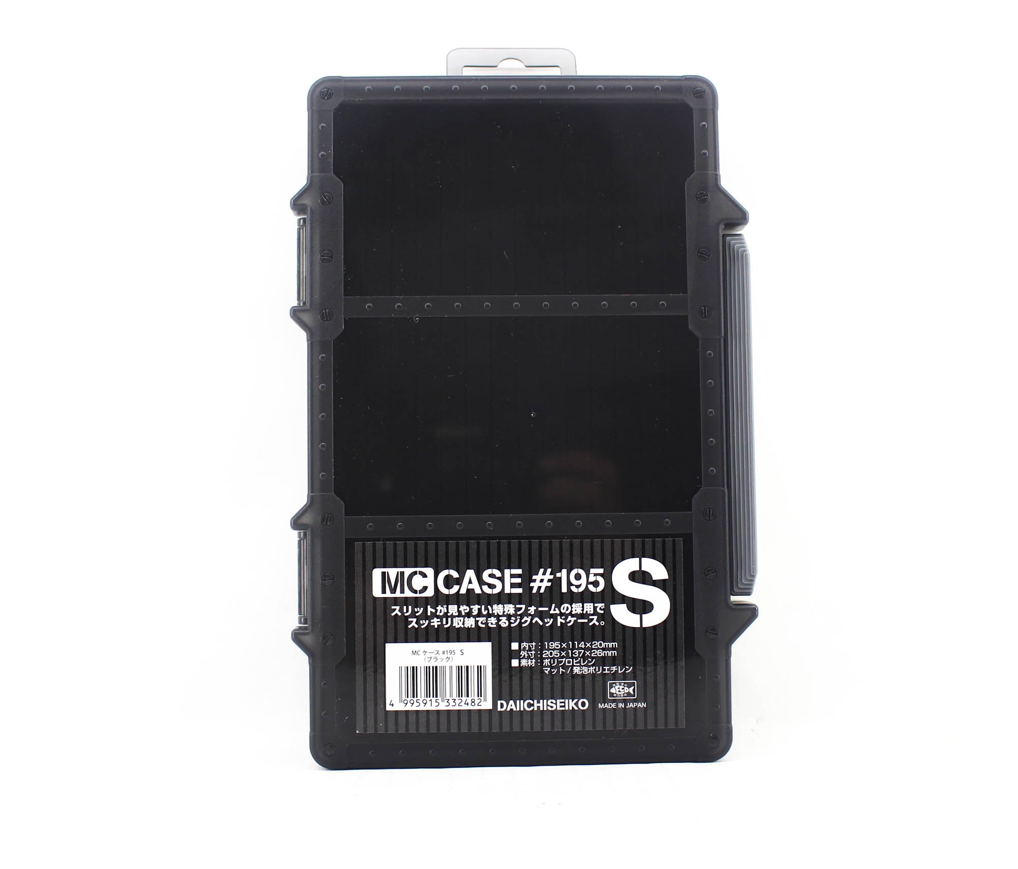 Daiichi #33248 MC Case #195S Slit Foam Box 195 x 114 x 20 mm Black (2482)