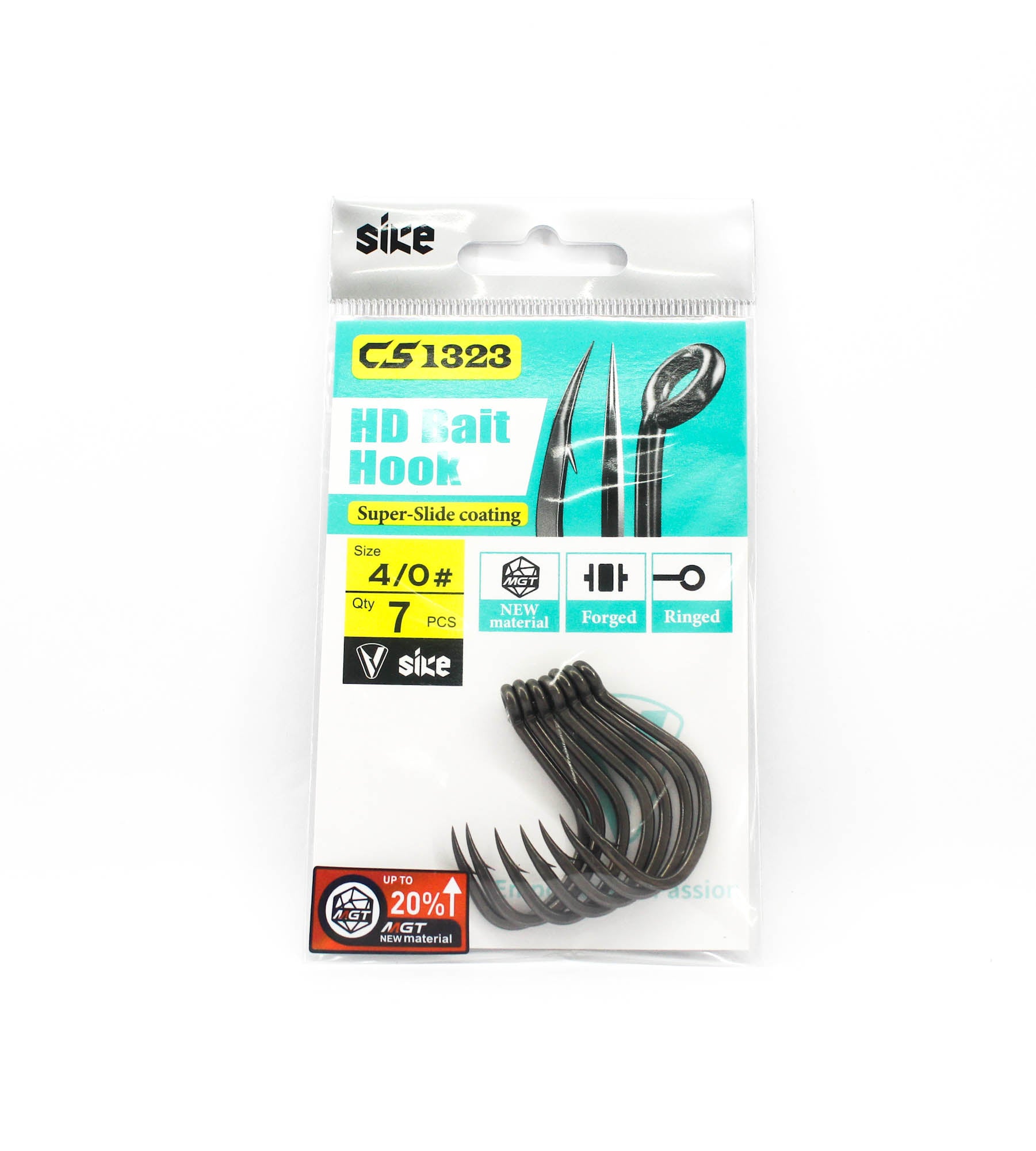 Sike CS-1323 HD Bait Hook Standard Pack Size 4/0 7pc (0654)