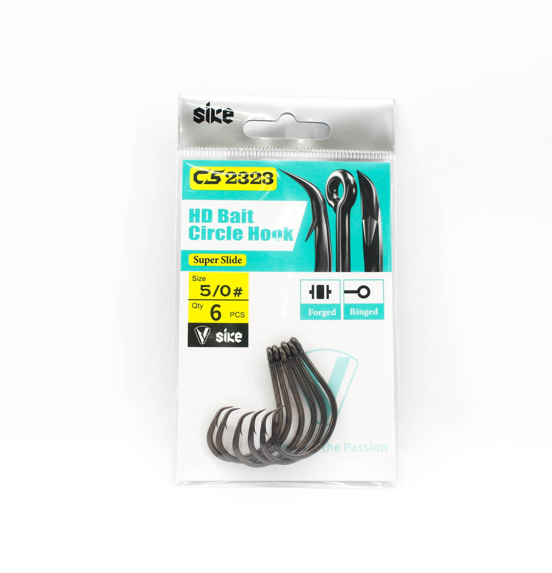 Sike CS-2323 HD Circle Bait Hook Standard Pack Size 5/0 6pc (1088)