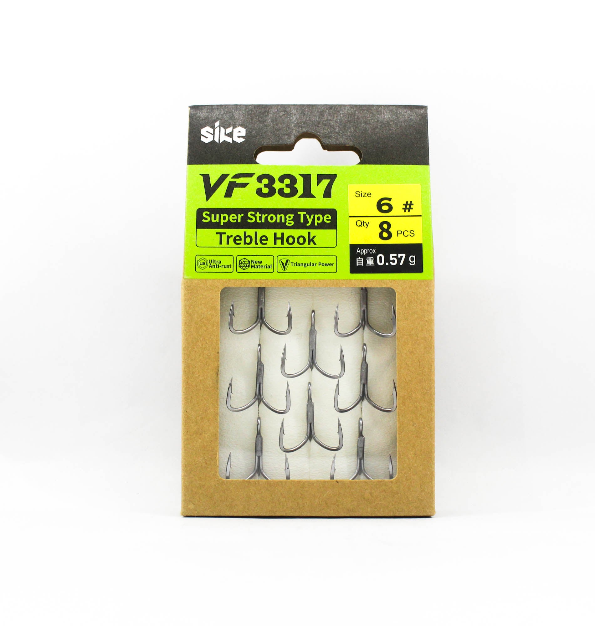 Sike VF-3317 Treble Hook Size 6 8pc (1361)