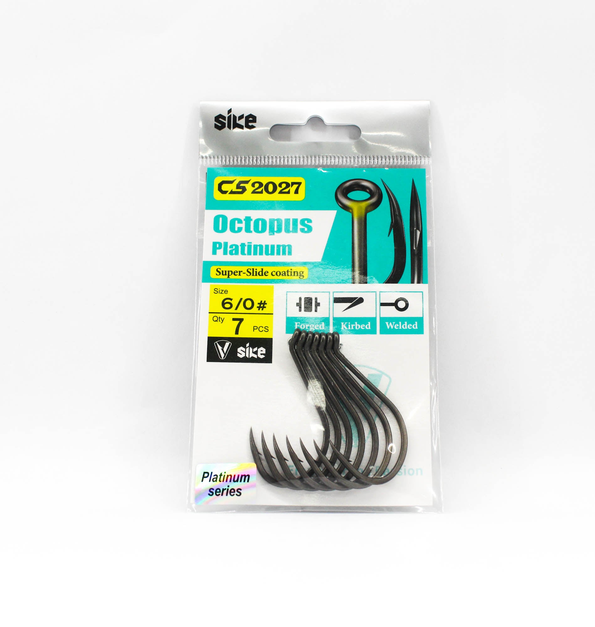 Sike CS-2027 Octopus Platinum Hook Standard Pack Size 6/0 7pc (1743)