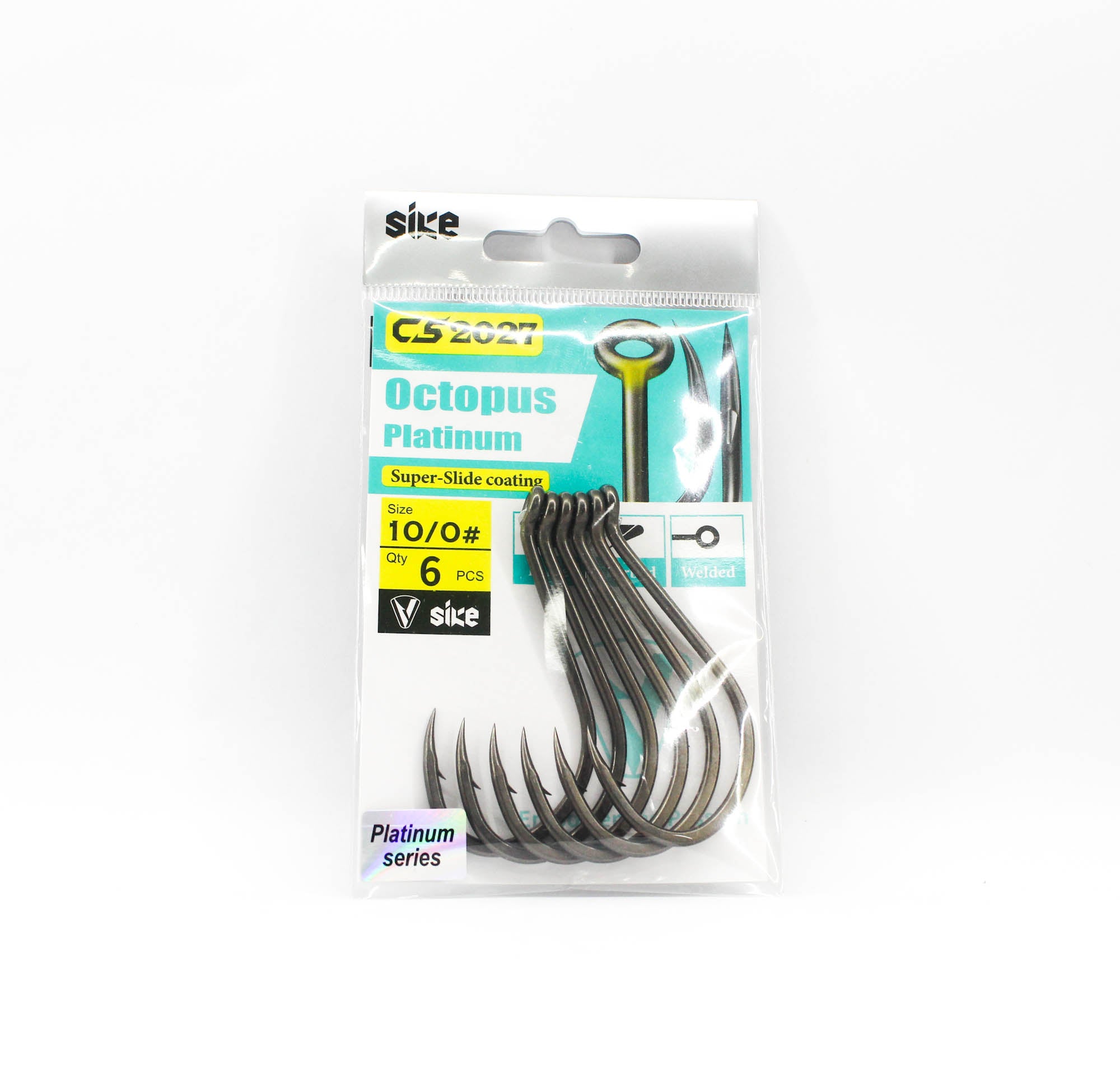 Sike CS-2027 Octopus Platinum Hook Standard Pack Size 10/0 6pc (1767)