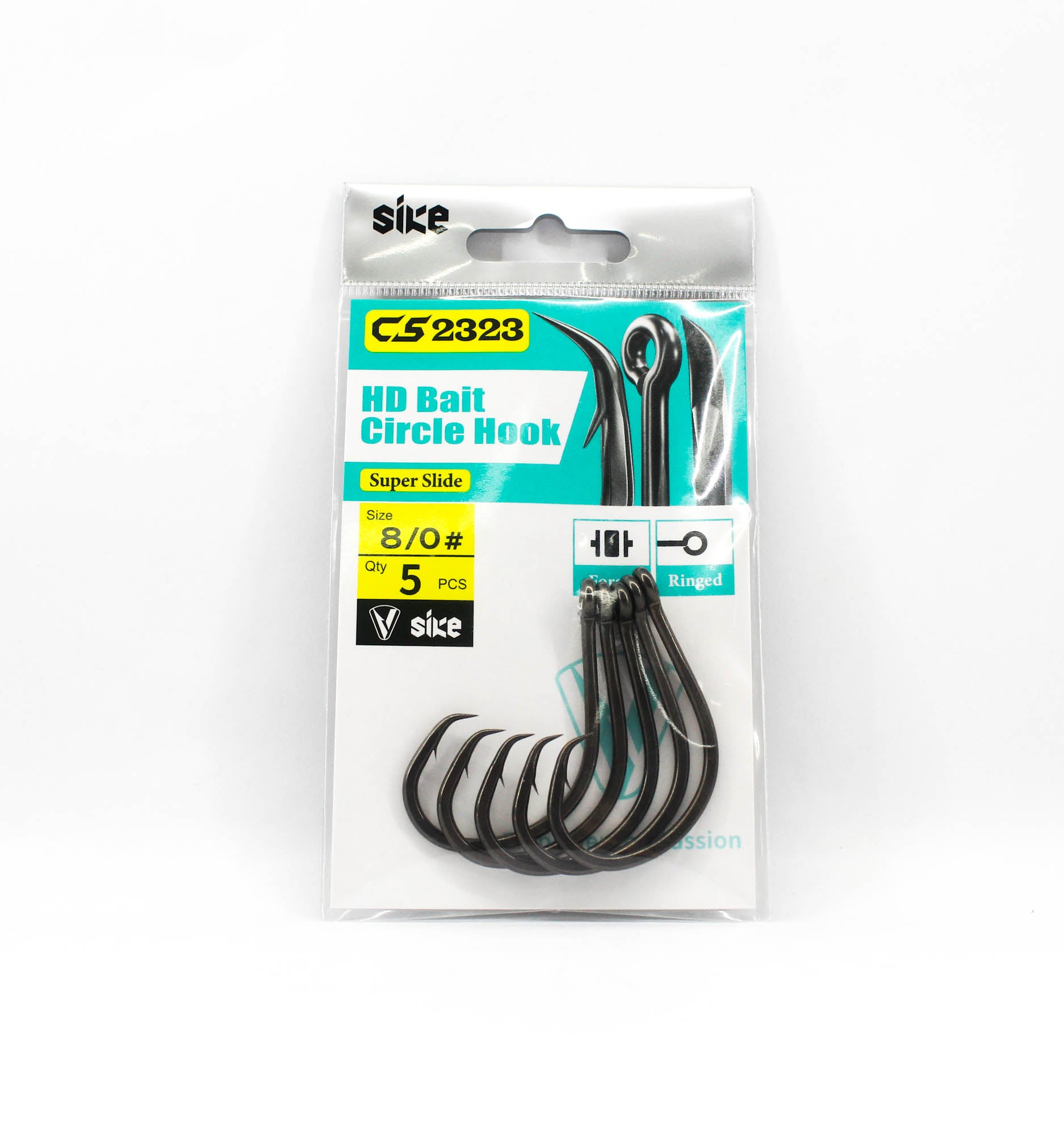 Sike CS-2323 HD Circle Bait Hook Standard Pack Size 8/0 5pc (2351)