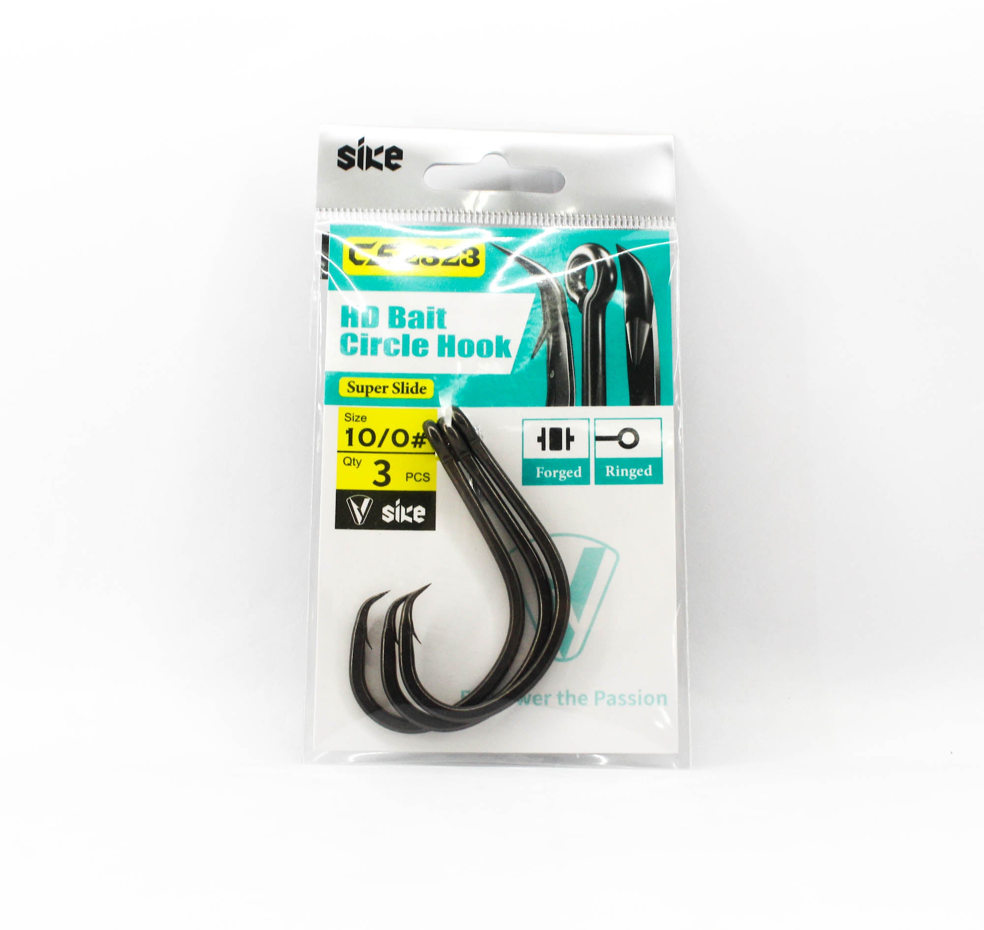 Sike CS-2323 HD Circle Bait Hook Standard Pack Size 10/0 3pc (2375)