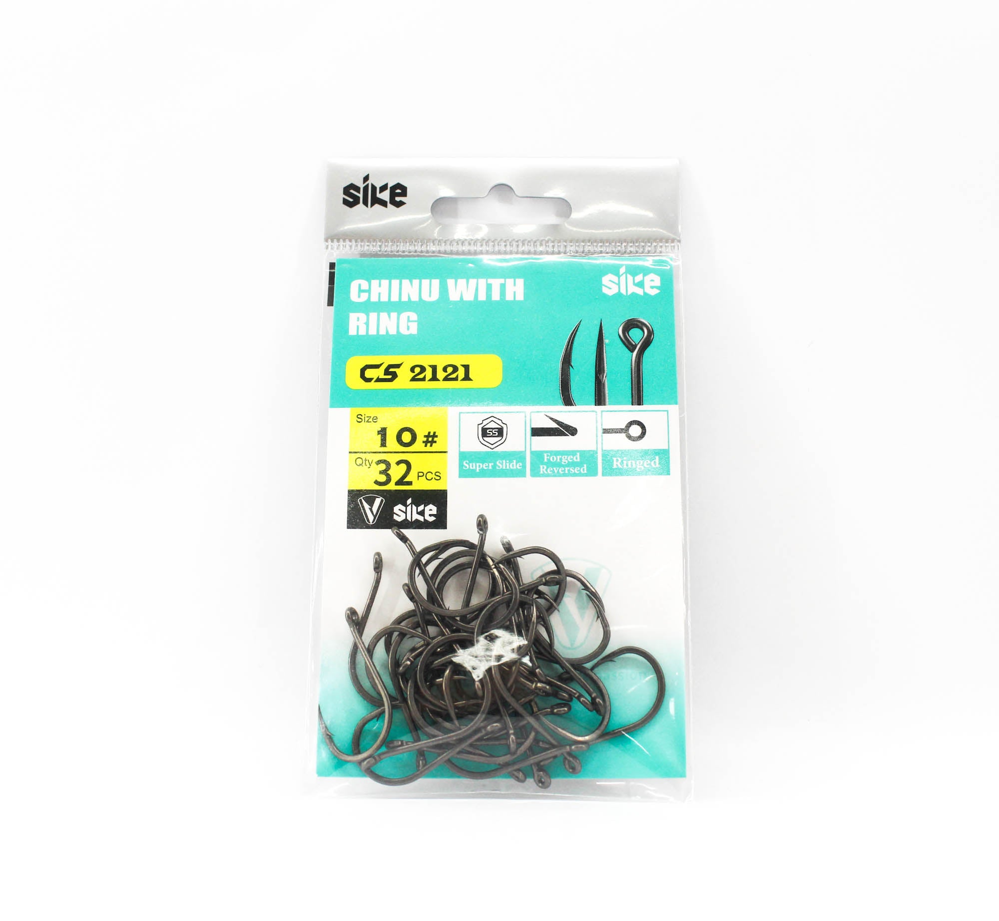Sike CS-2121 Chinu Ring Hook Standard Pack Size 10 32pc (7233)