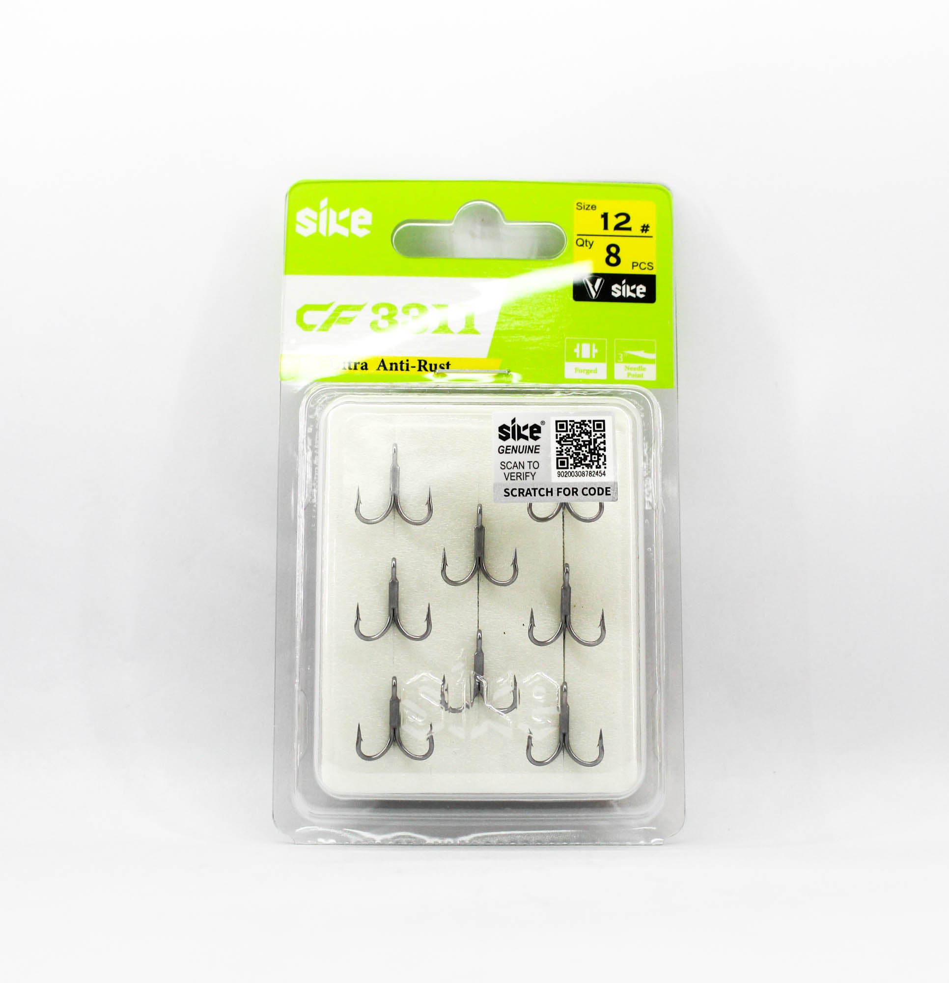 Sike CF-3311 Treble Hook Size 12 8pc (7776)