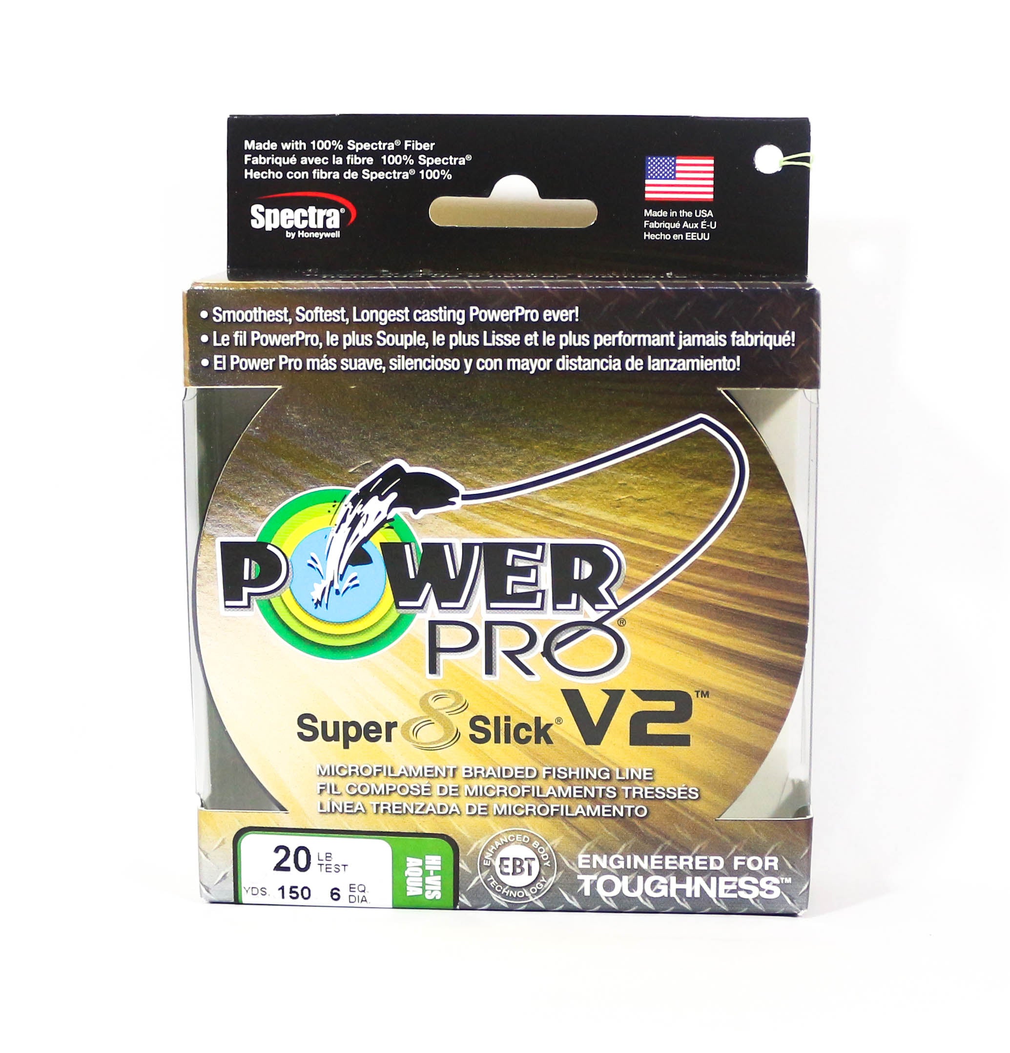Power Pro Super 8 Slick Version 2 Spectra Line 20lb by 150yds Aqua (8011)