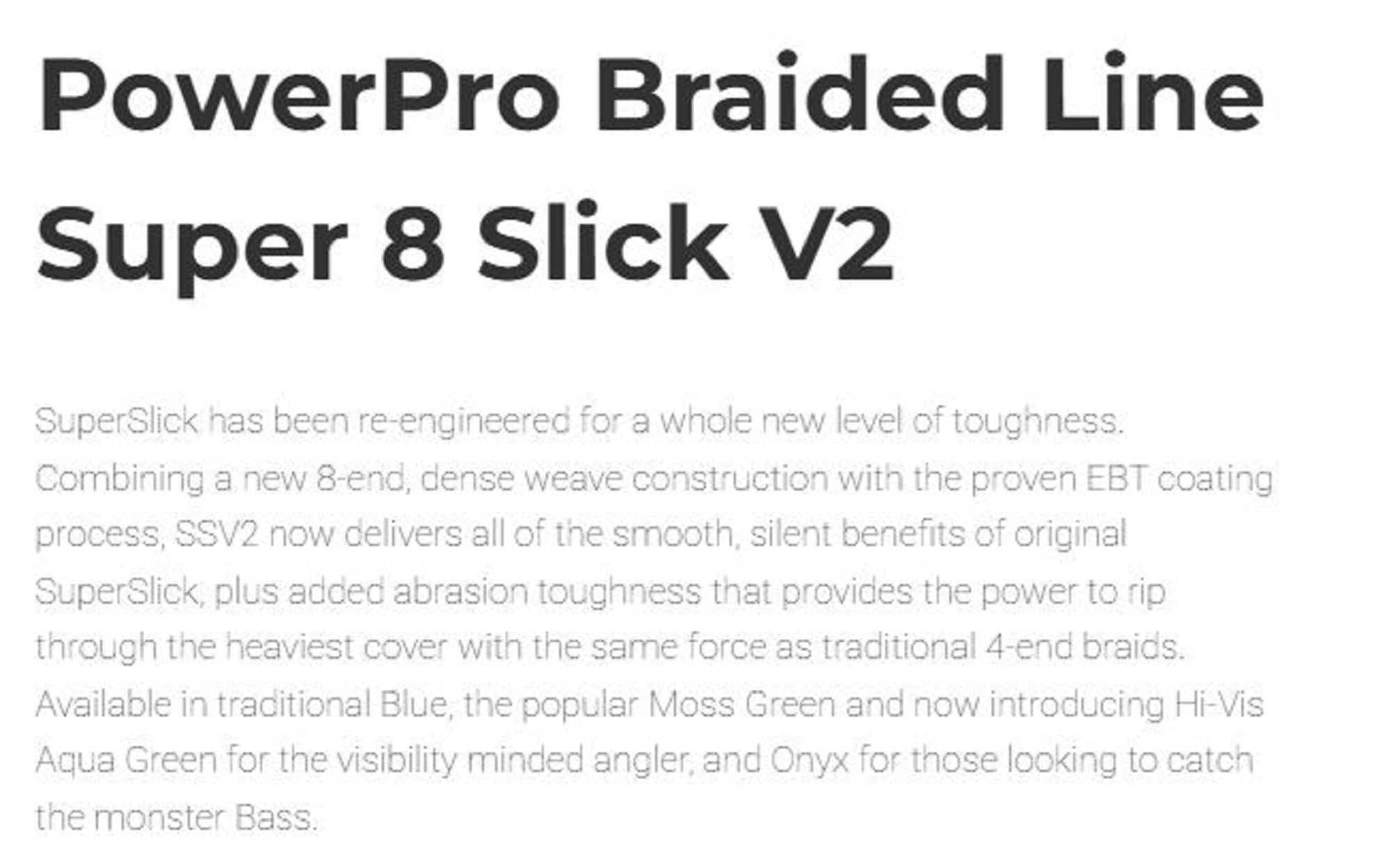 Power Pro Super 8 Slick Version 2 Spectra Line 40lbx300yd Moon Shine (1103)