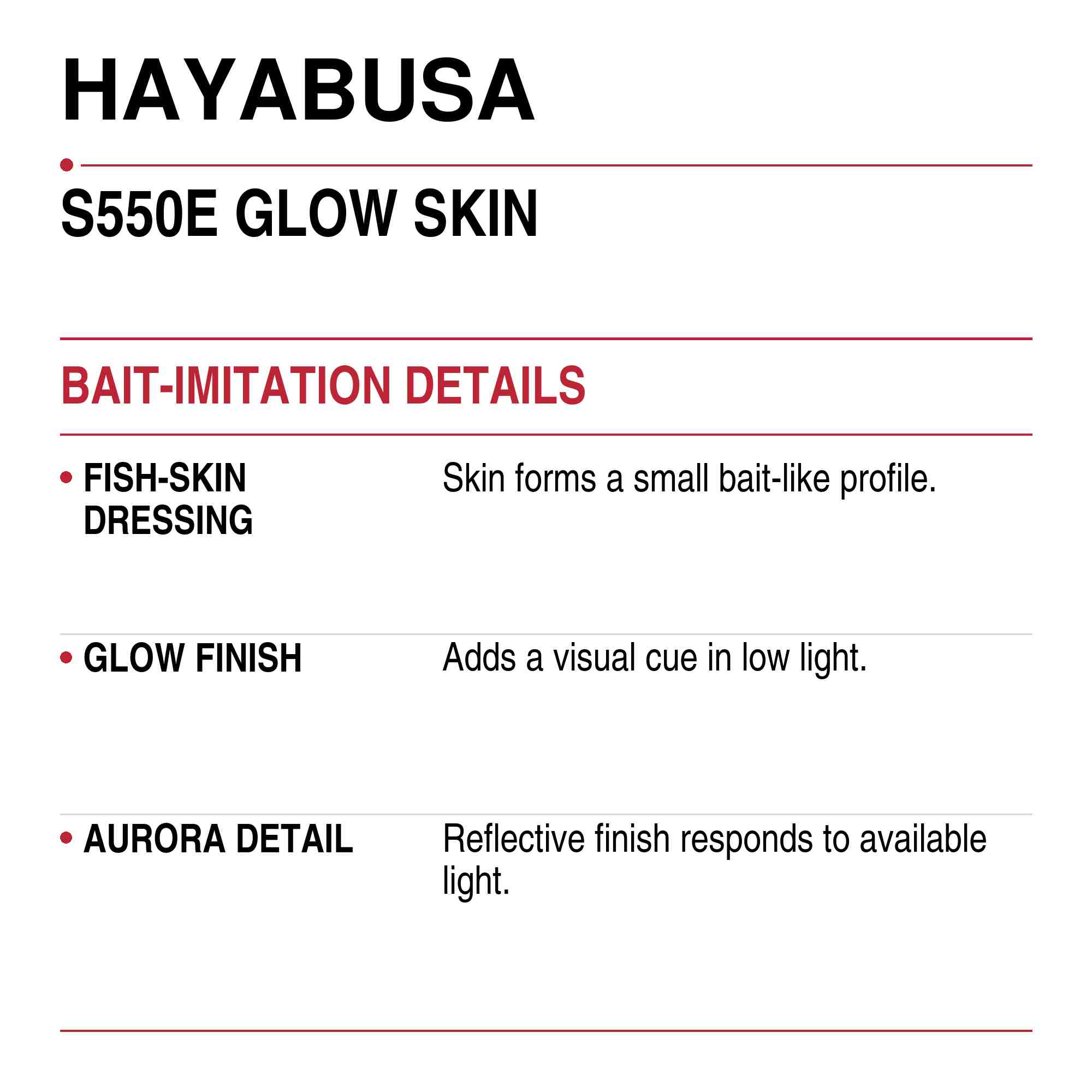 Hayabusa S550E Sabiki Glow Skin Size 4 7lb (6395)