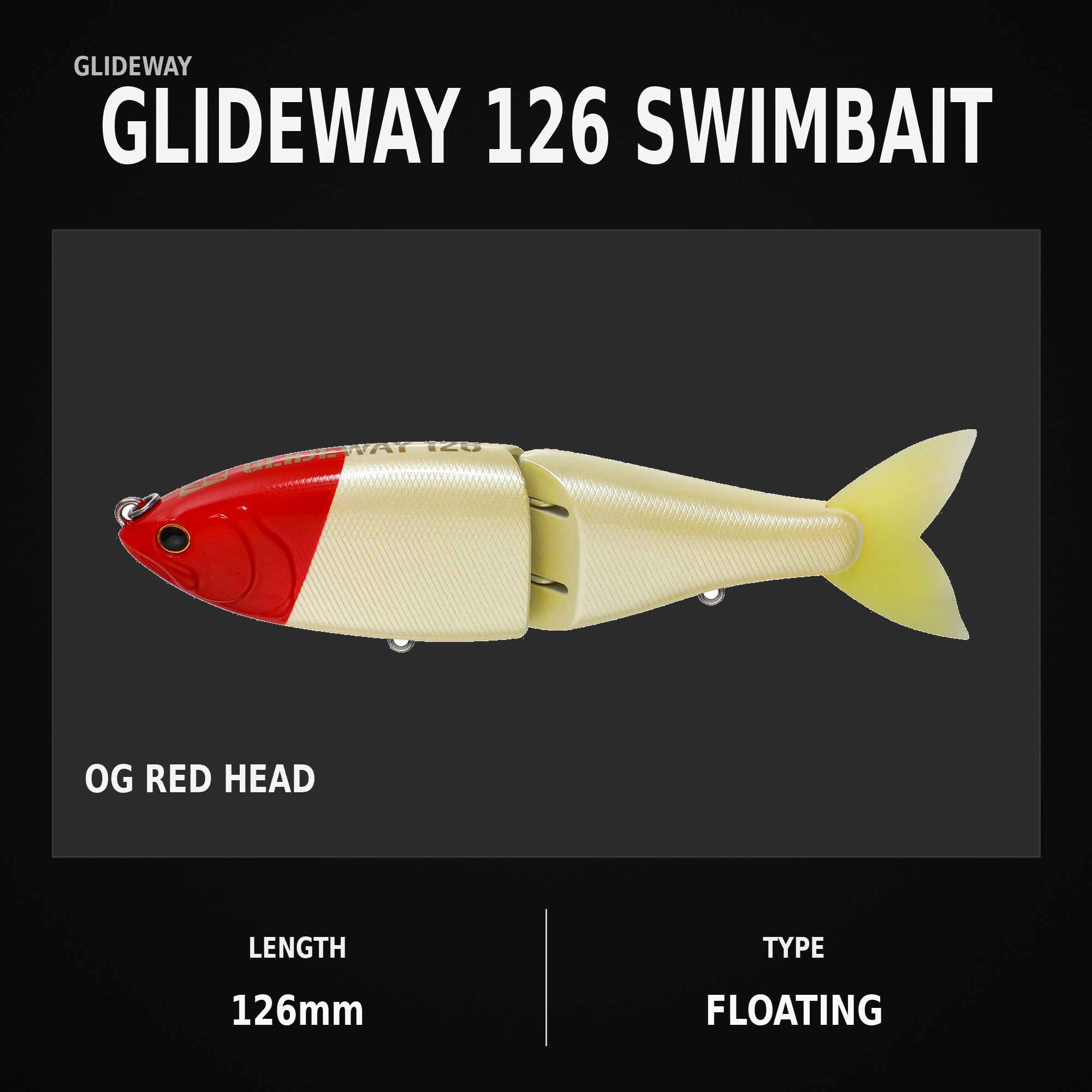 Glideway 126 Swimbait Floating Lure OG Red Head (3784)