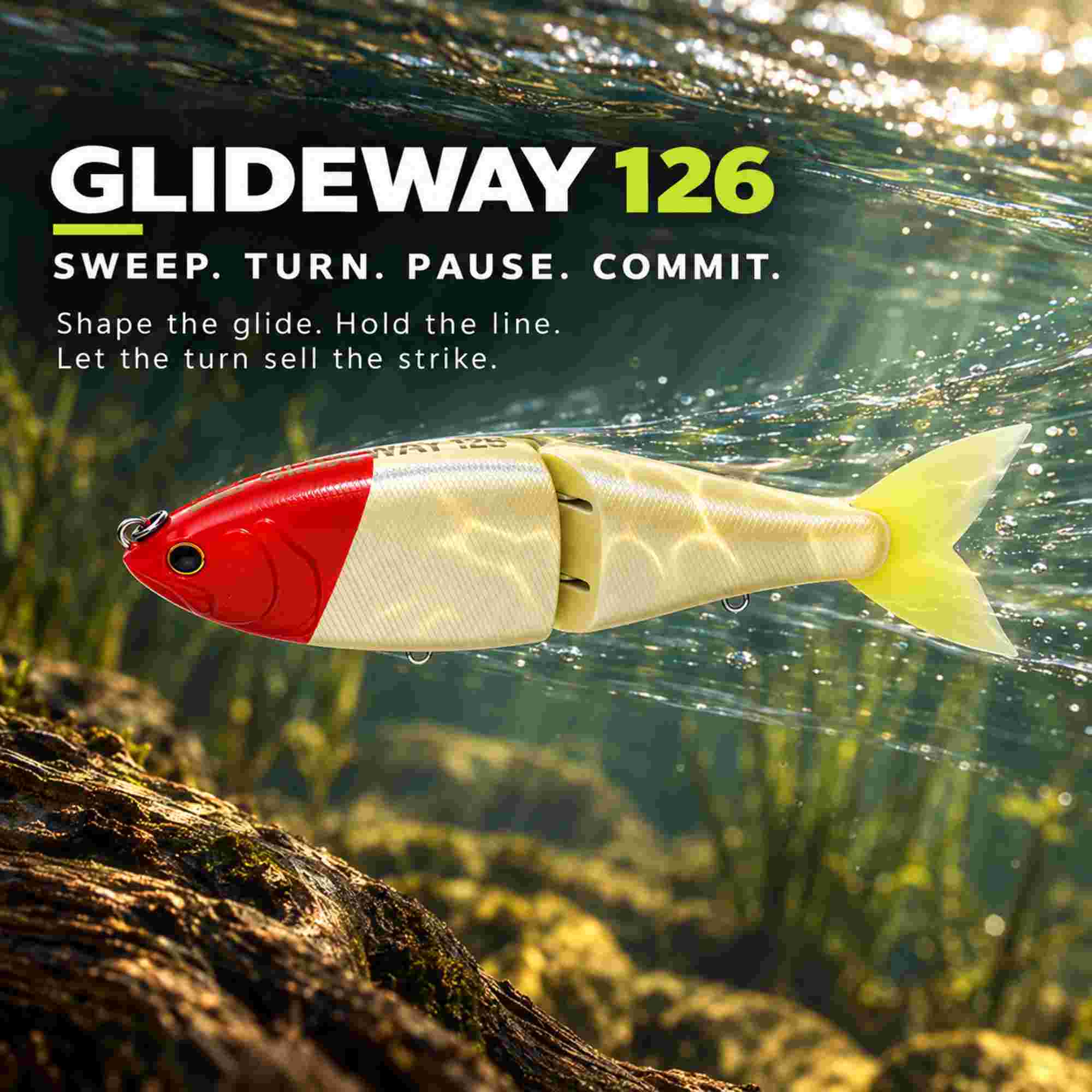 Glideway 126 Swimbait Floating Lure OG Red Head (3784)