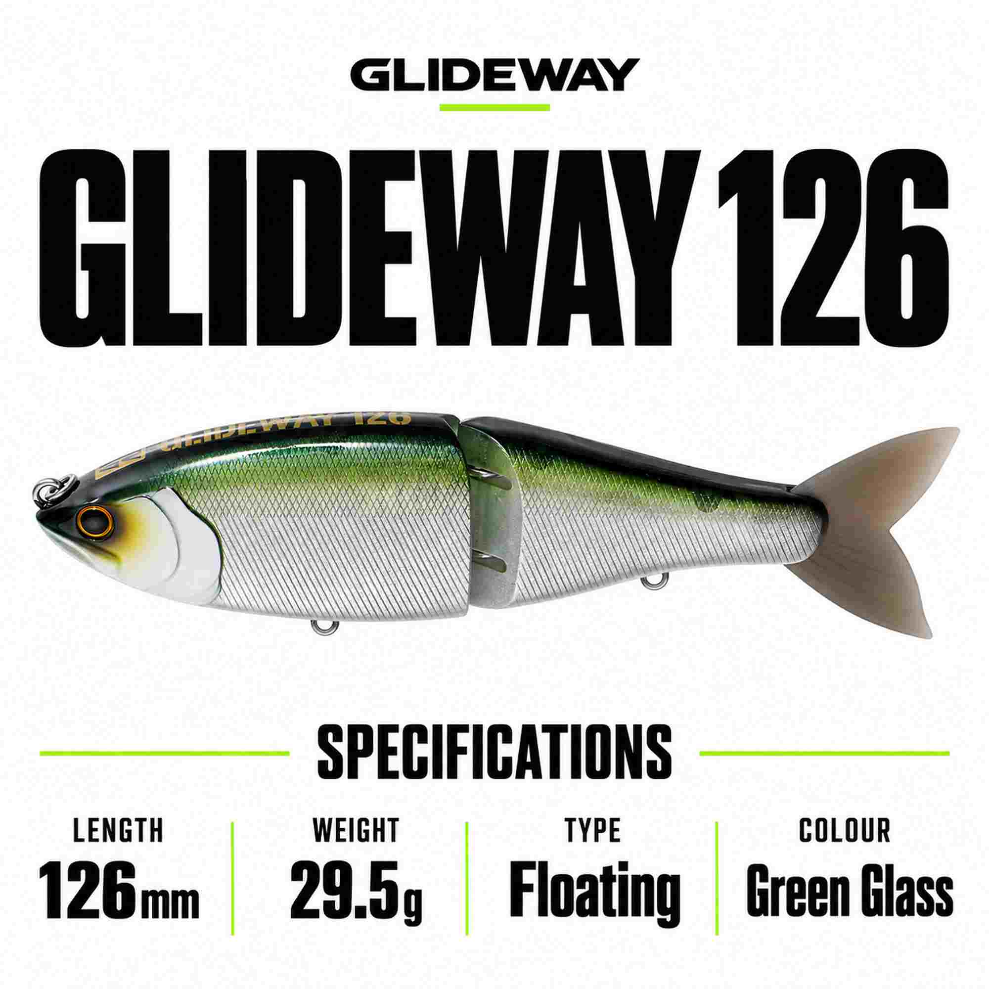 Glideway 126 Swimbait Floating Lure Green Glass (3821)