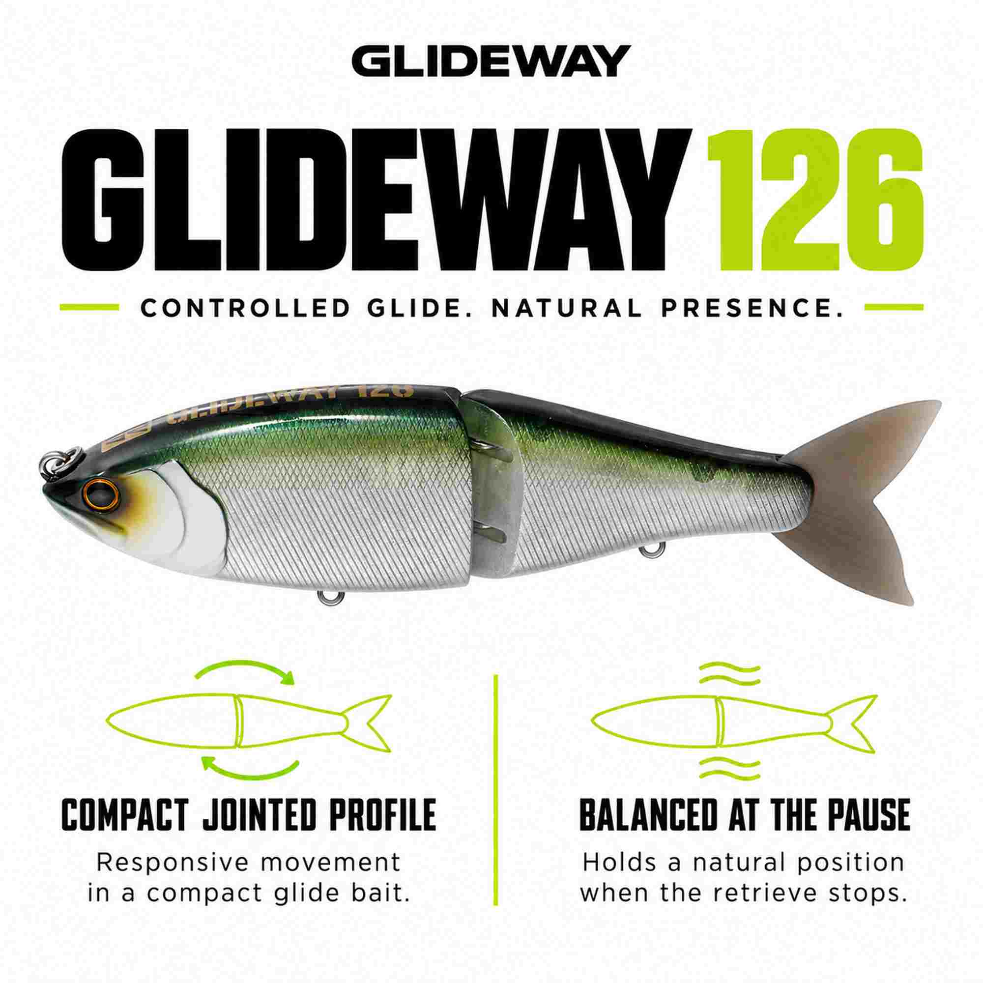 Glideway 126 Swimbait Floating Lure Green Glass (3821)
