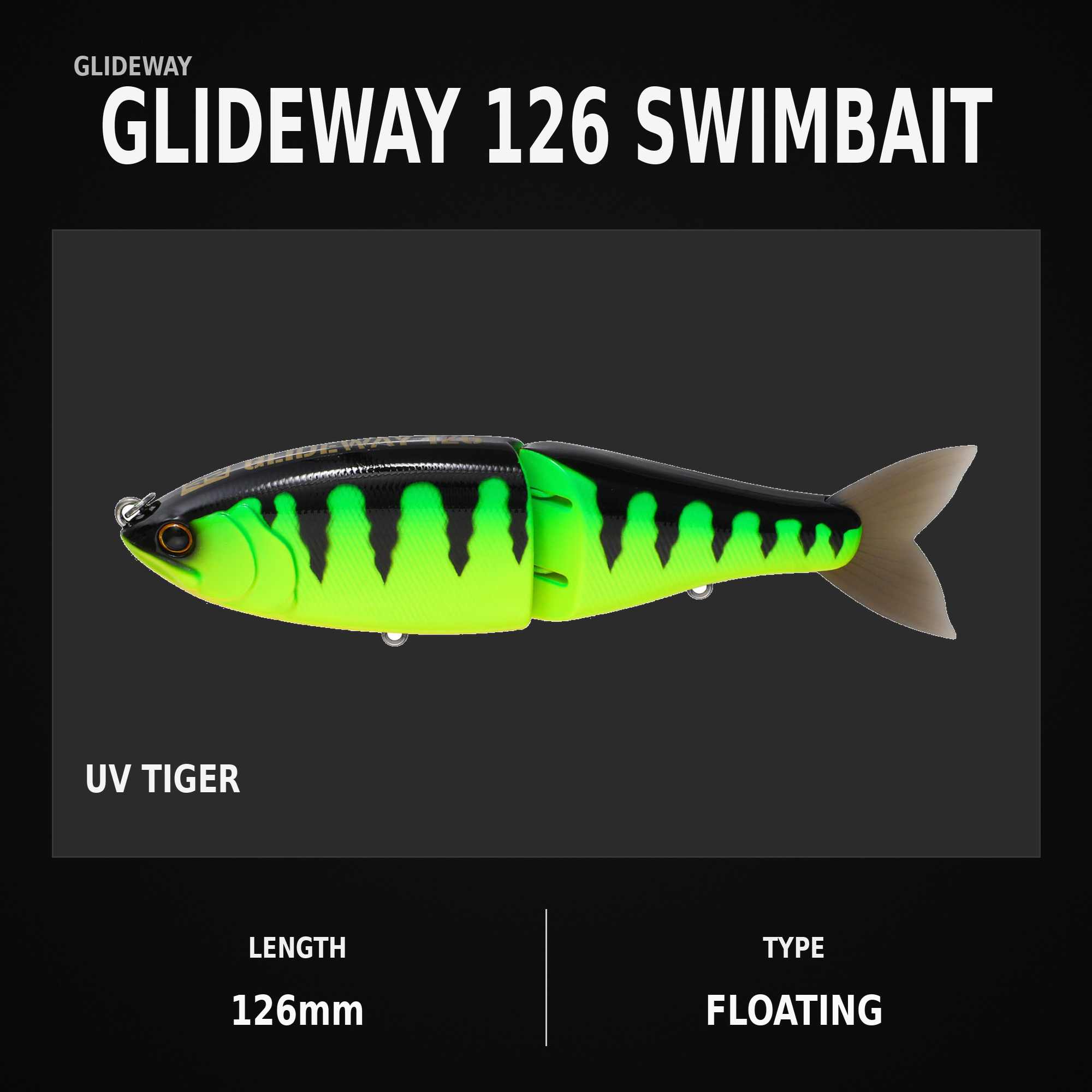 Glideway 126 Swimbait Floating Lure UV Tiger (3937)