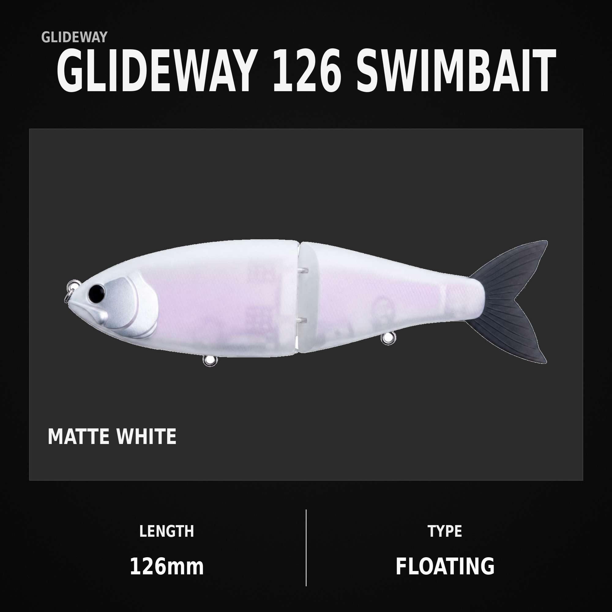 Glideway 126 Swimbait Floating Lure Matte White (3999)