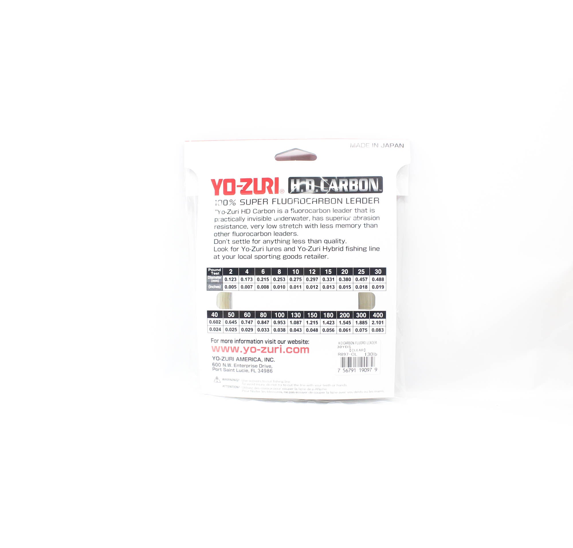 Yo Zuri Duel H.D Carbon Fluorocarbon 30 yds 130 lb R897-CL (0979)