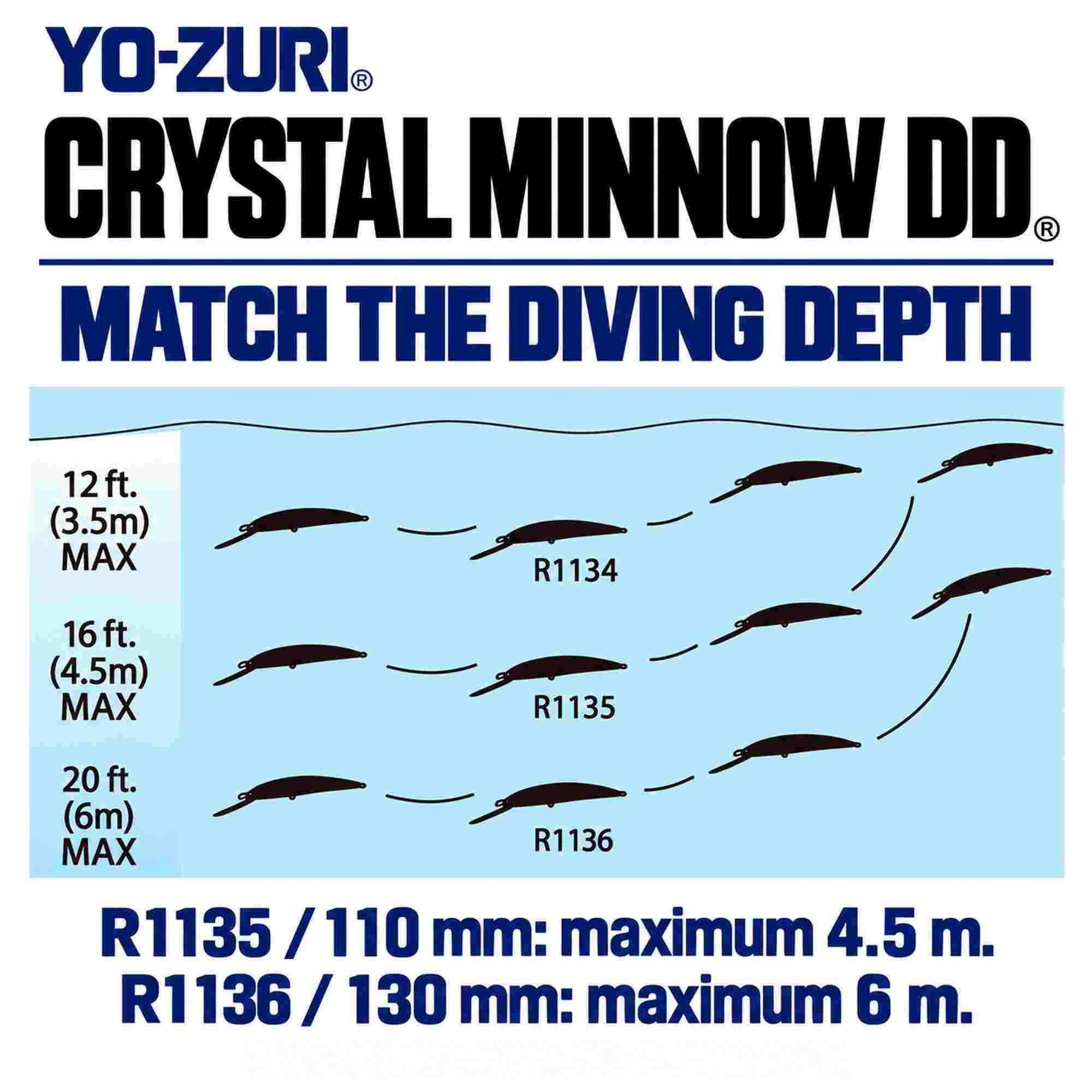 Yo Zuri Crystal Minnow DD 130 mm Floating Lure R1136-HGM (1305)