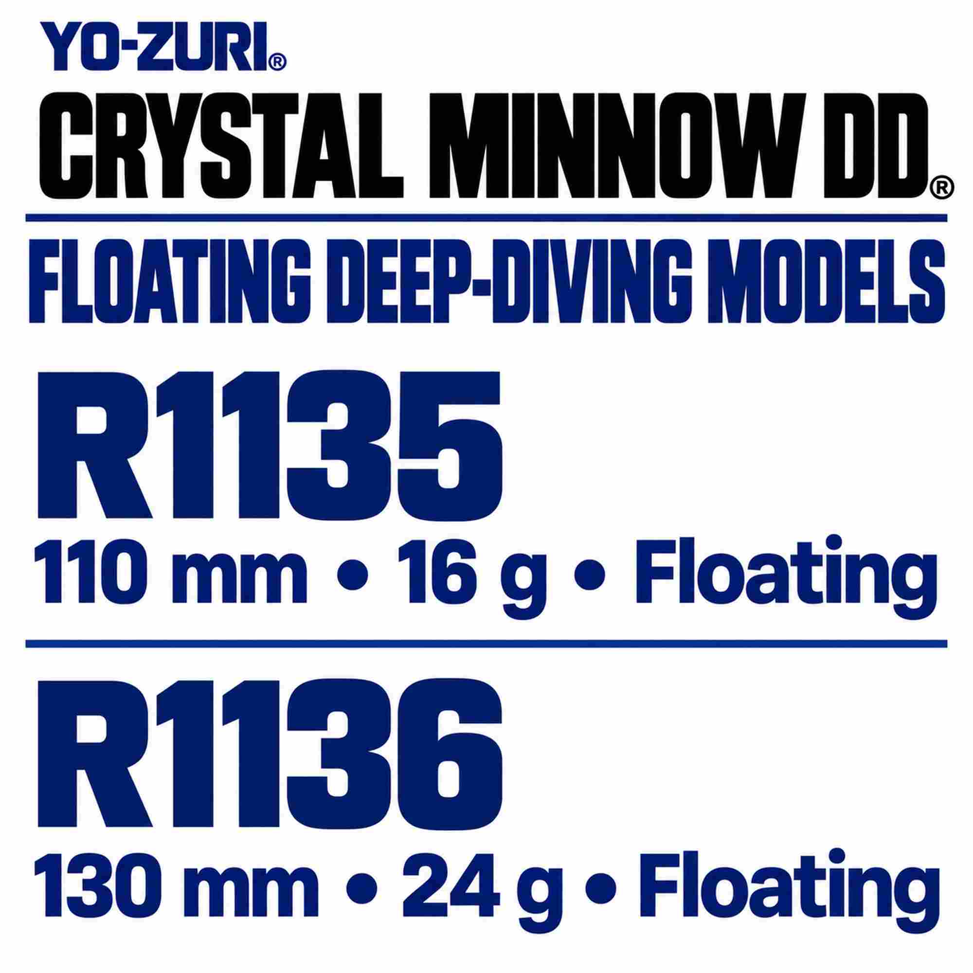 Yo Zuri Crystal Minnow DD 130 mm Floating Lure R1136-HGM (1305)
