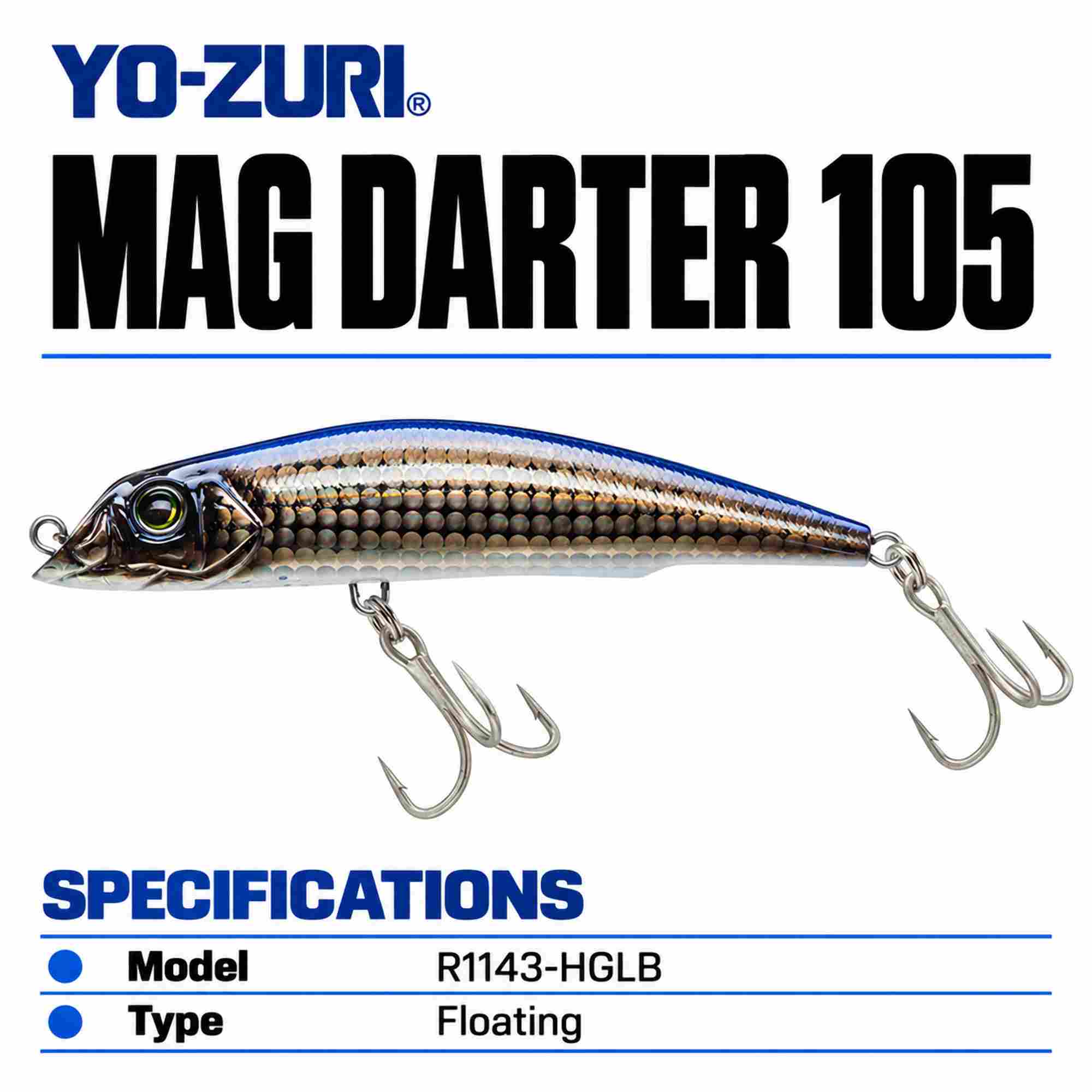 Yo Zuri Mag Darter 105 Floating Lure R1143-HGLB (2814)