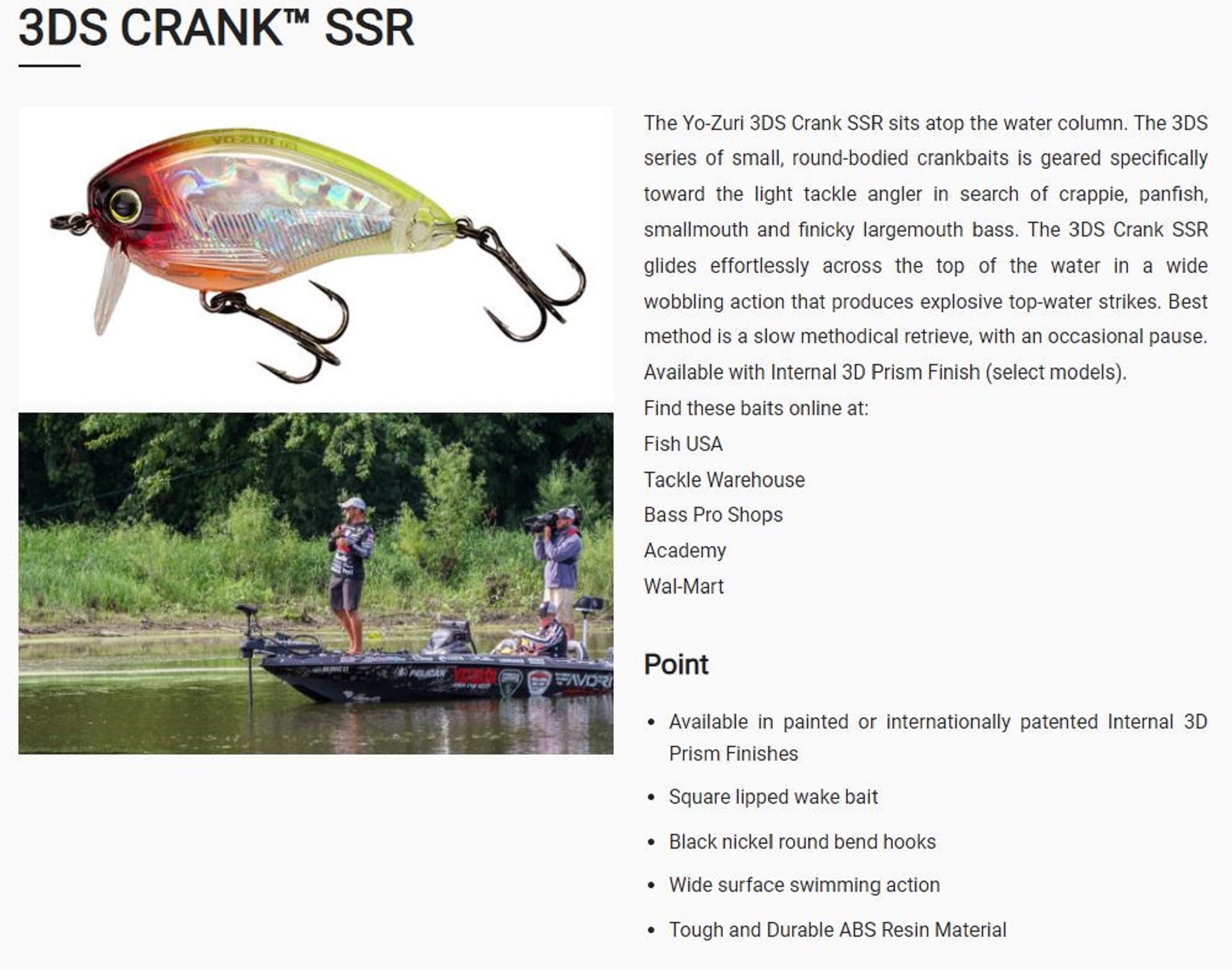 Yo Zuri Duel 3DS Crank SSR 50 mm Floating Lure F1138-HCR (3569)