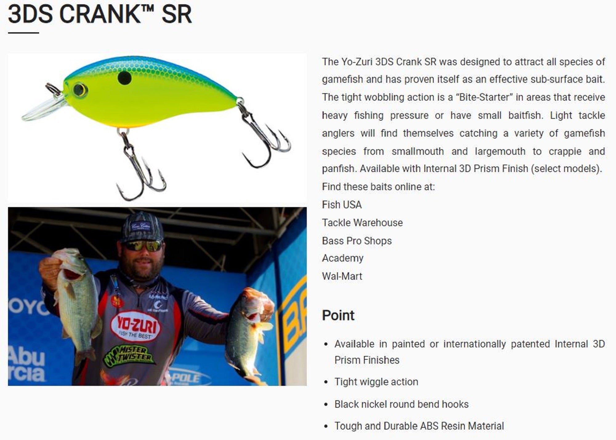 Yo Zuri Duel 3DS Crank SR 50 mm Floating Lure F1139-TSH (3743)