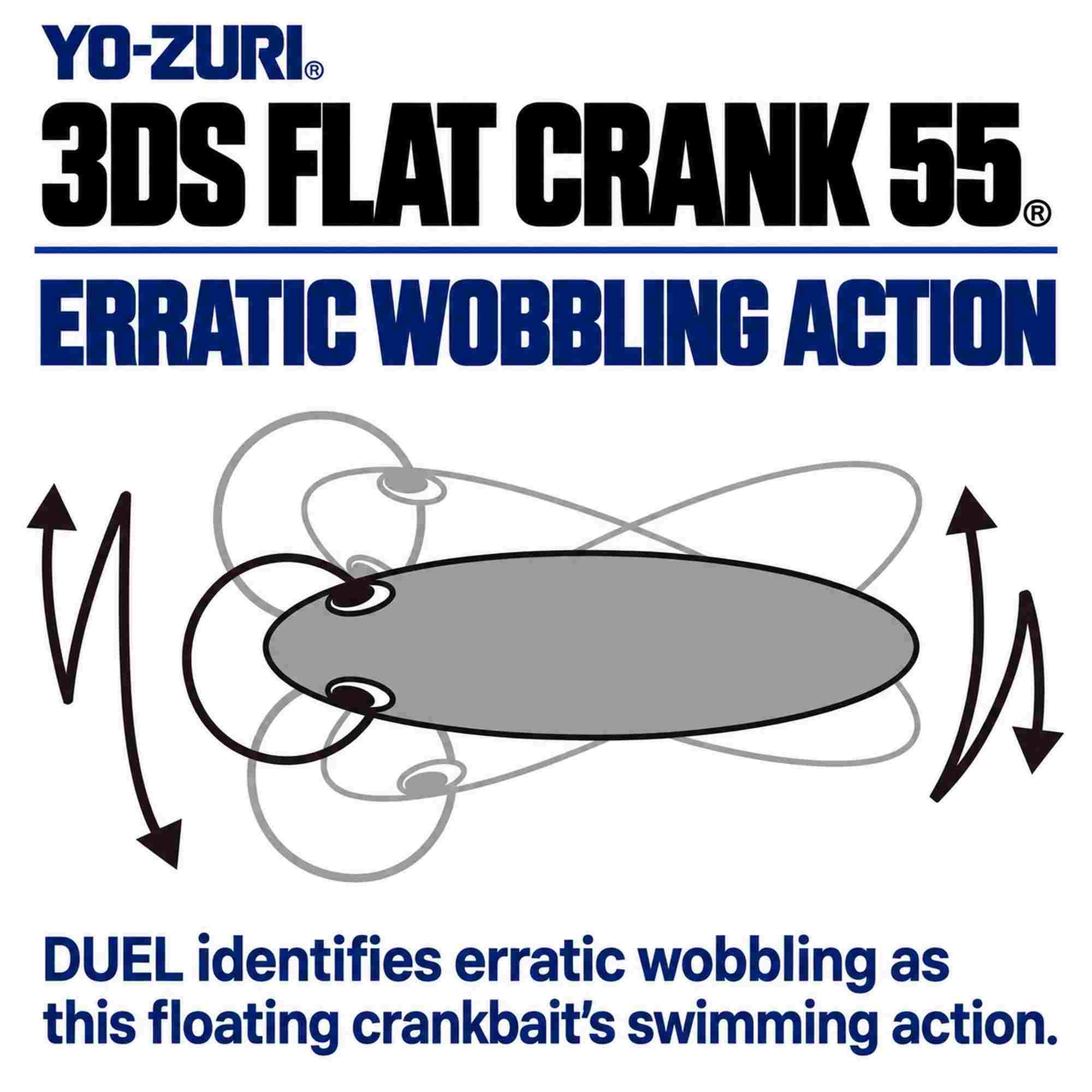 Yo Zuri Duel 3DS Flat Crank 55 mm Floating Lure F1141-HGBL (3880)