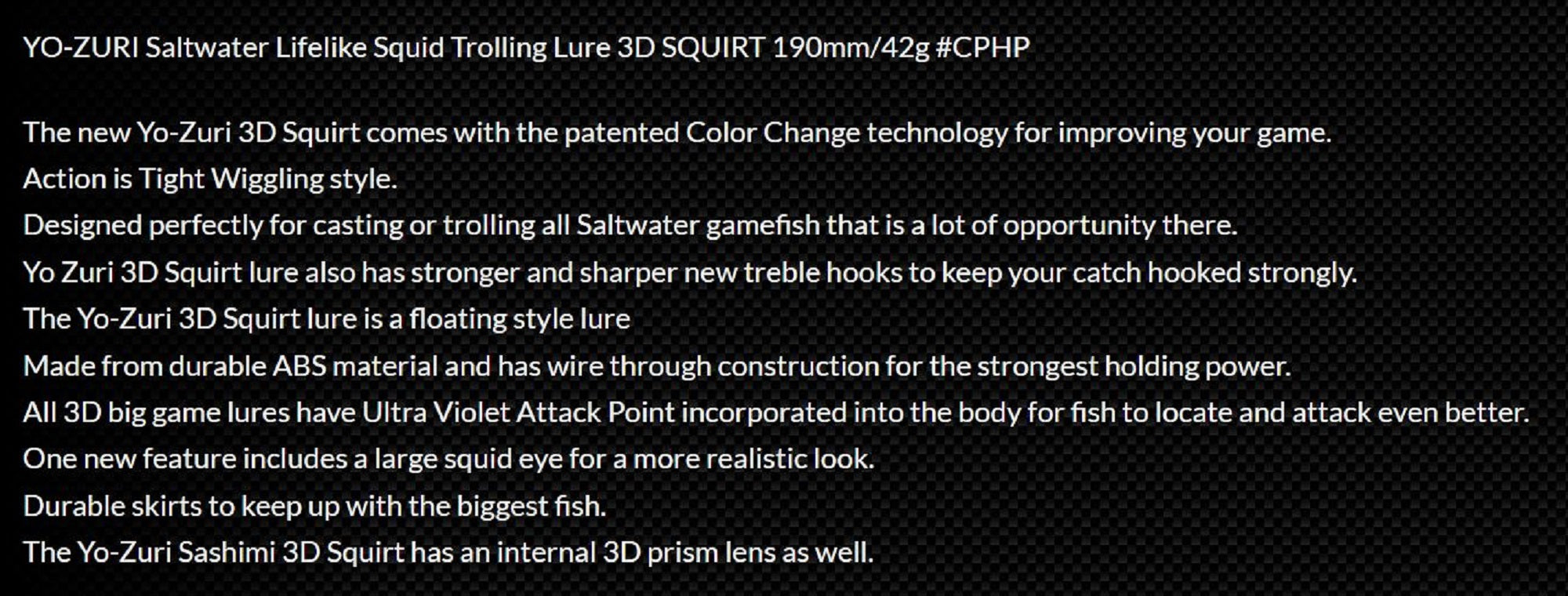 Yo Zuri 3D Squirt 190 mm Trolling Floating Lure R1166-CPHP (5371)