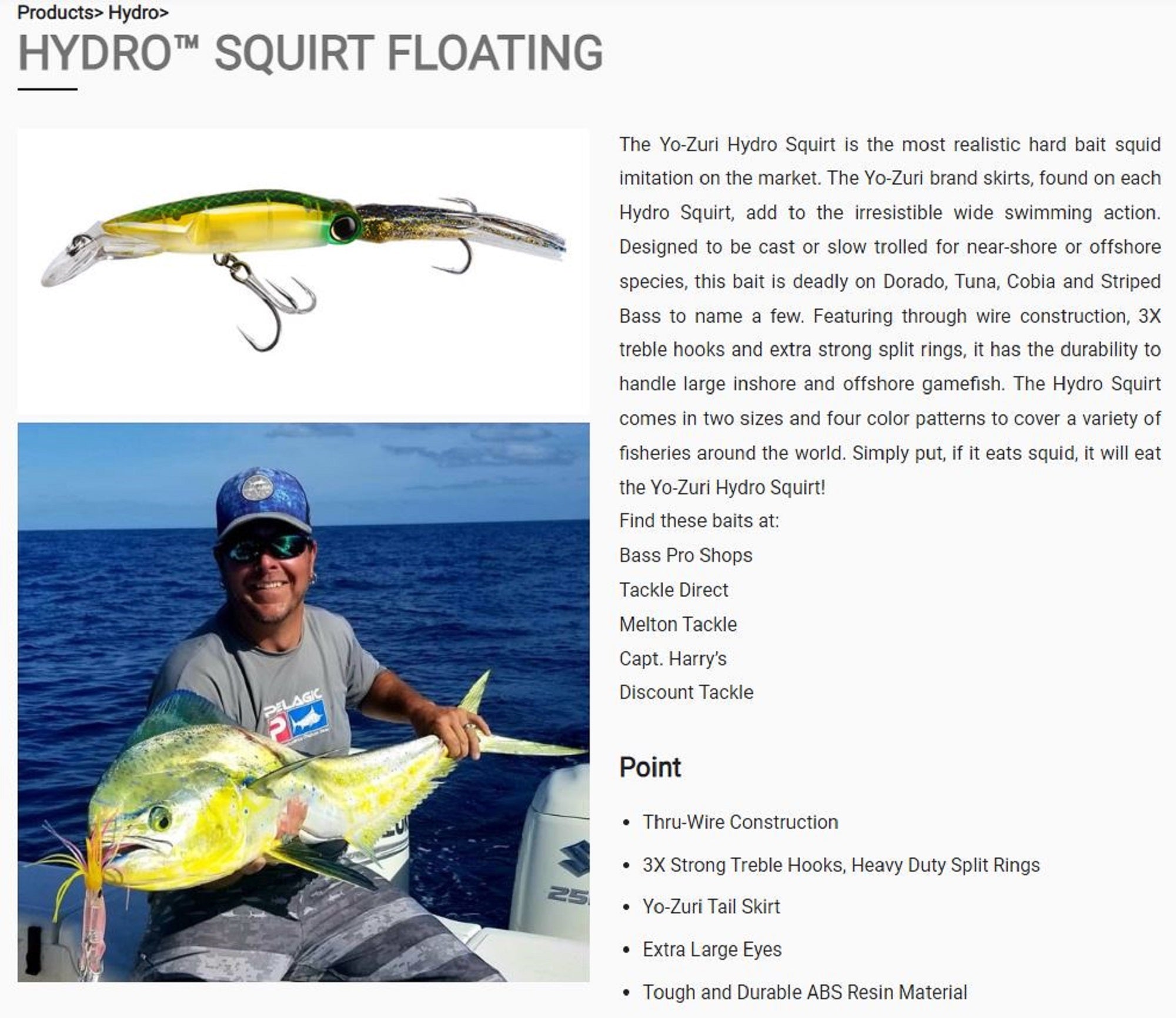 Yo Zuri Hydro Squirt 190 mm Trolling Floating Lure R1171-TMGR (7306)