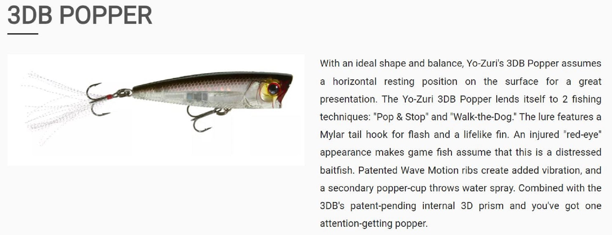 Yo Zuri Duel 3DB Popper 75 mm Floating Lure R1101-BG (7894)