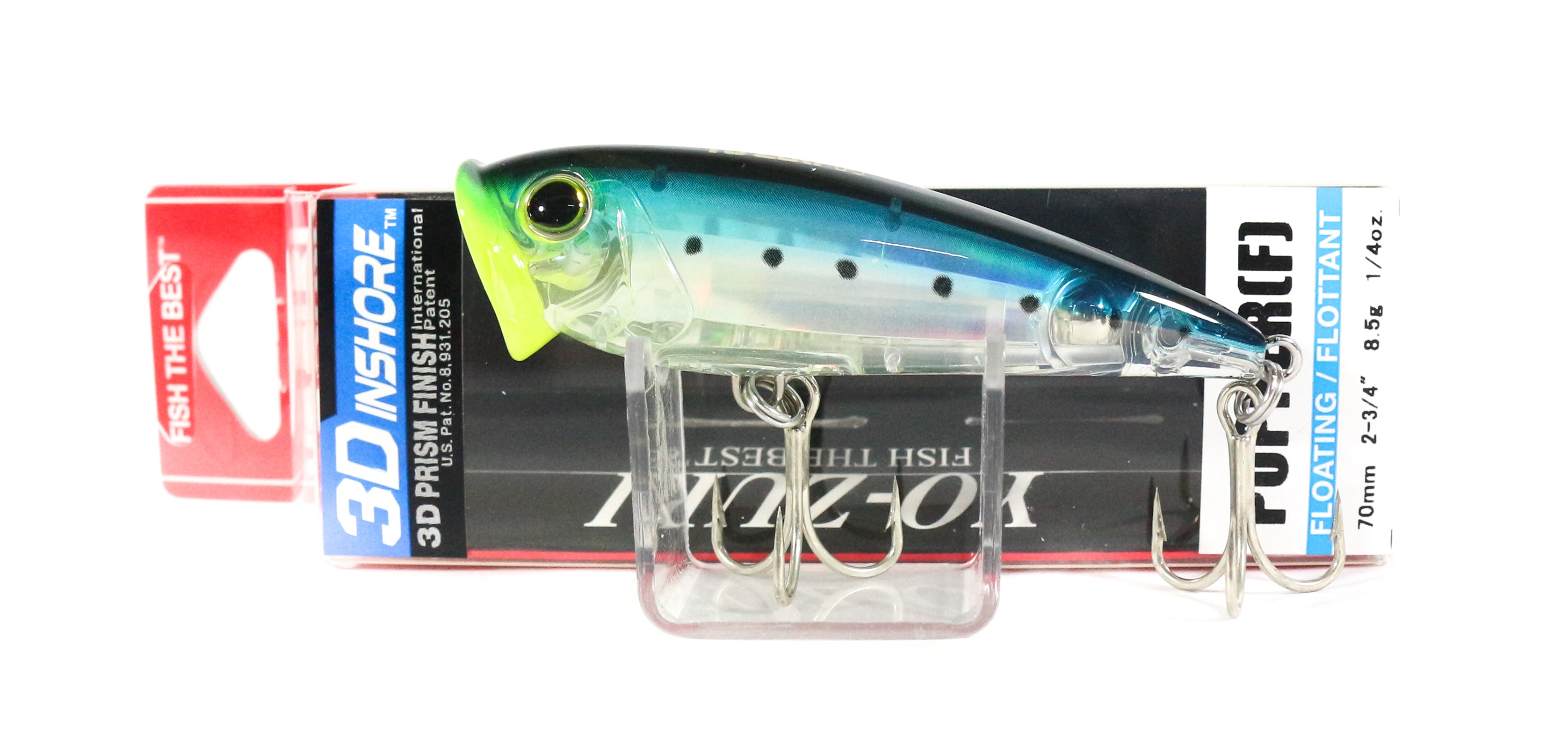 Yo Zuri Duel 3D Inshore Popper 70 Floating Lure R1210-GHIW (7210)